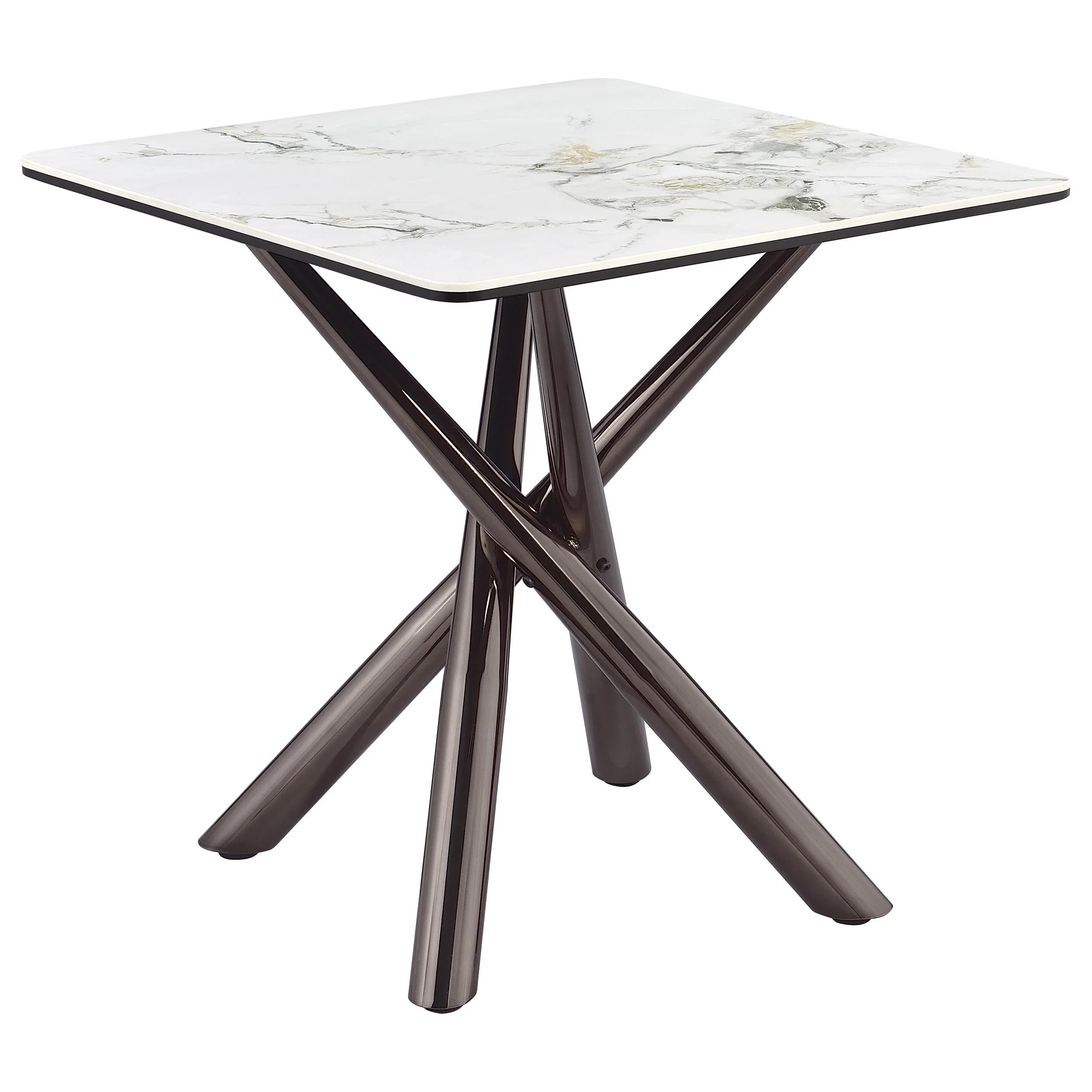 Carvell Square Sintered Stone End Side Table Mirage White - Image 2