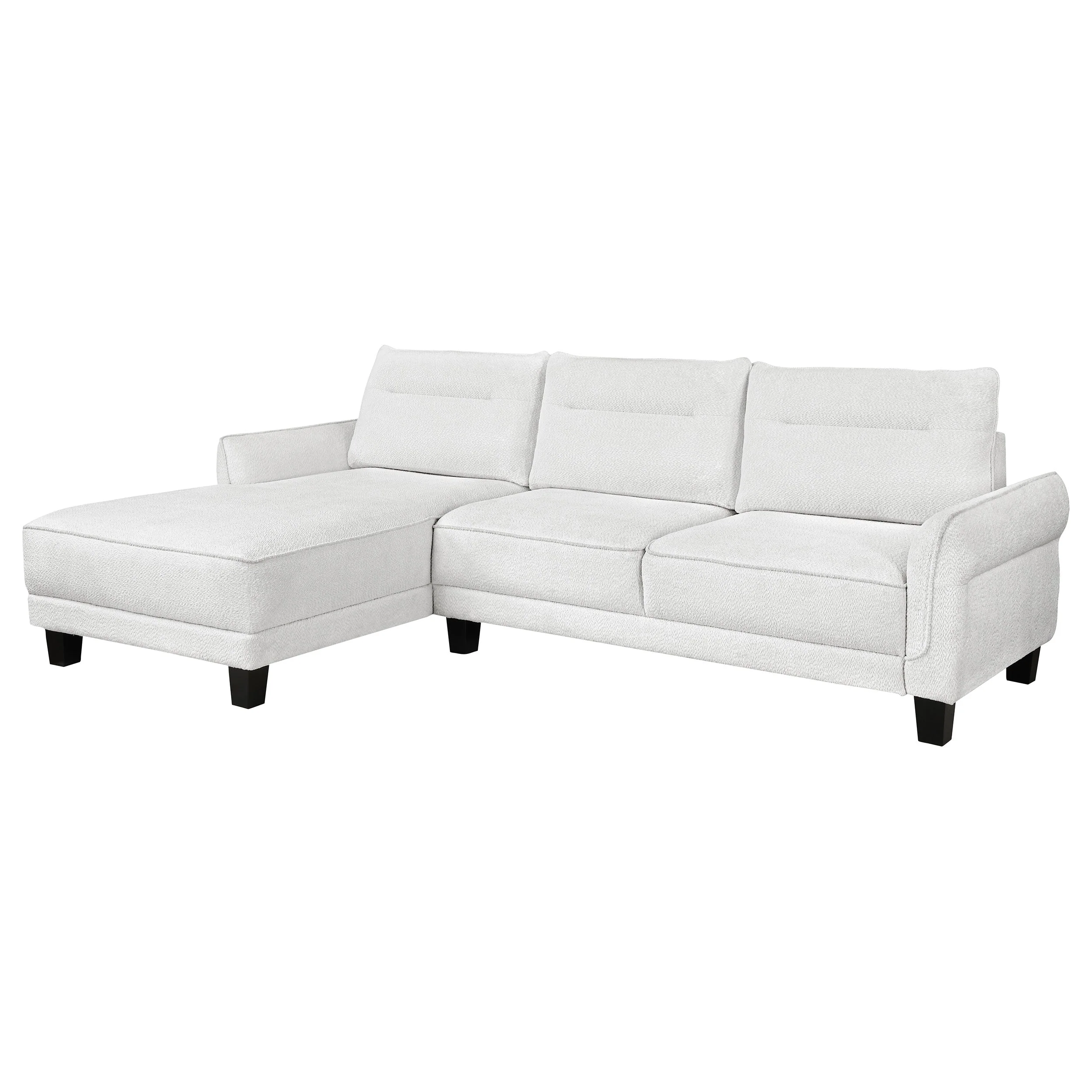 Caspian Upholstered Curved Arm Chaise Sectional Sofa - Image 4