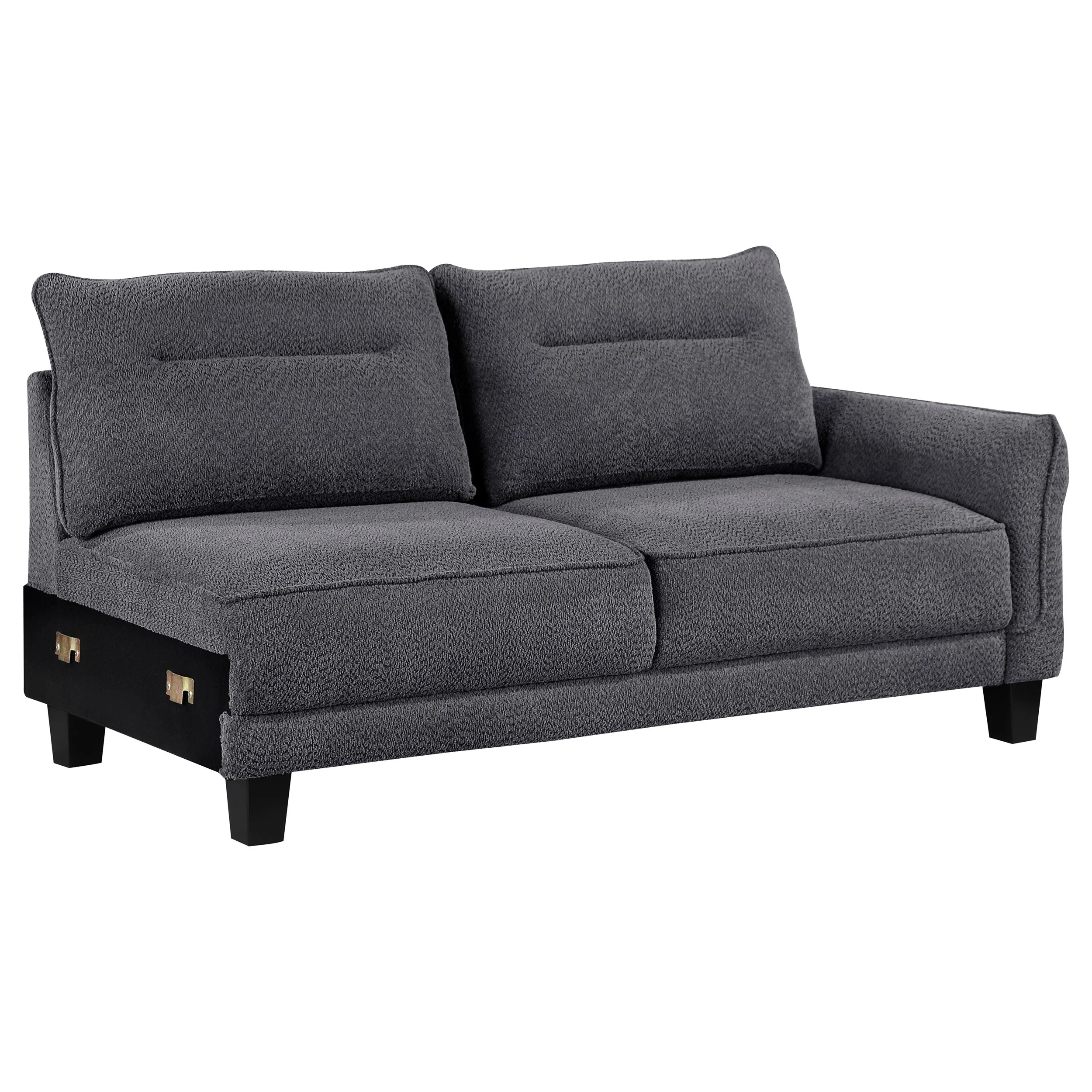 Caspian Upholstered Curved Arm Chaise Sectional Sofa - Image 9