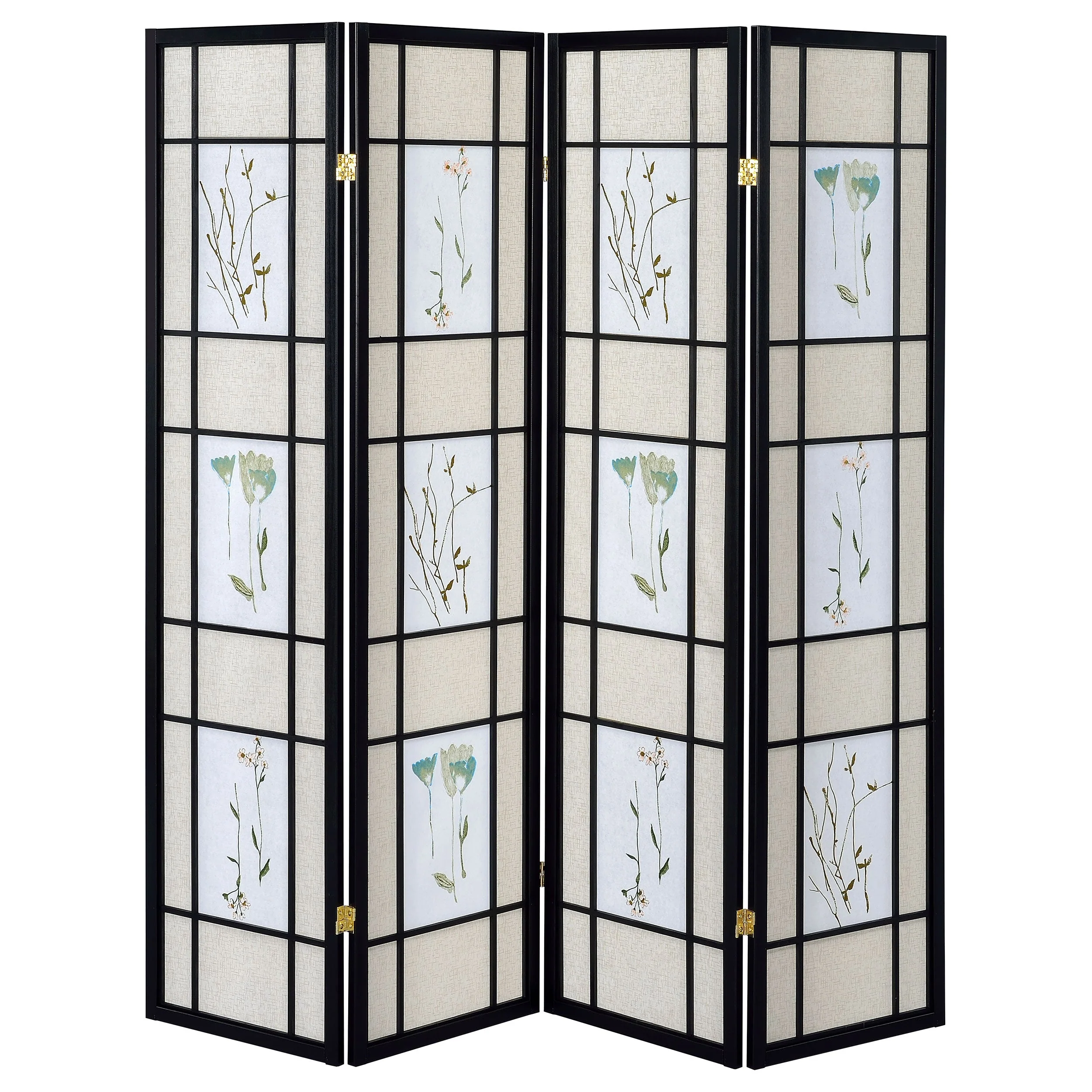Catabella 4-Panel Room Divider Folding Shoji Screen Floral - Image 4