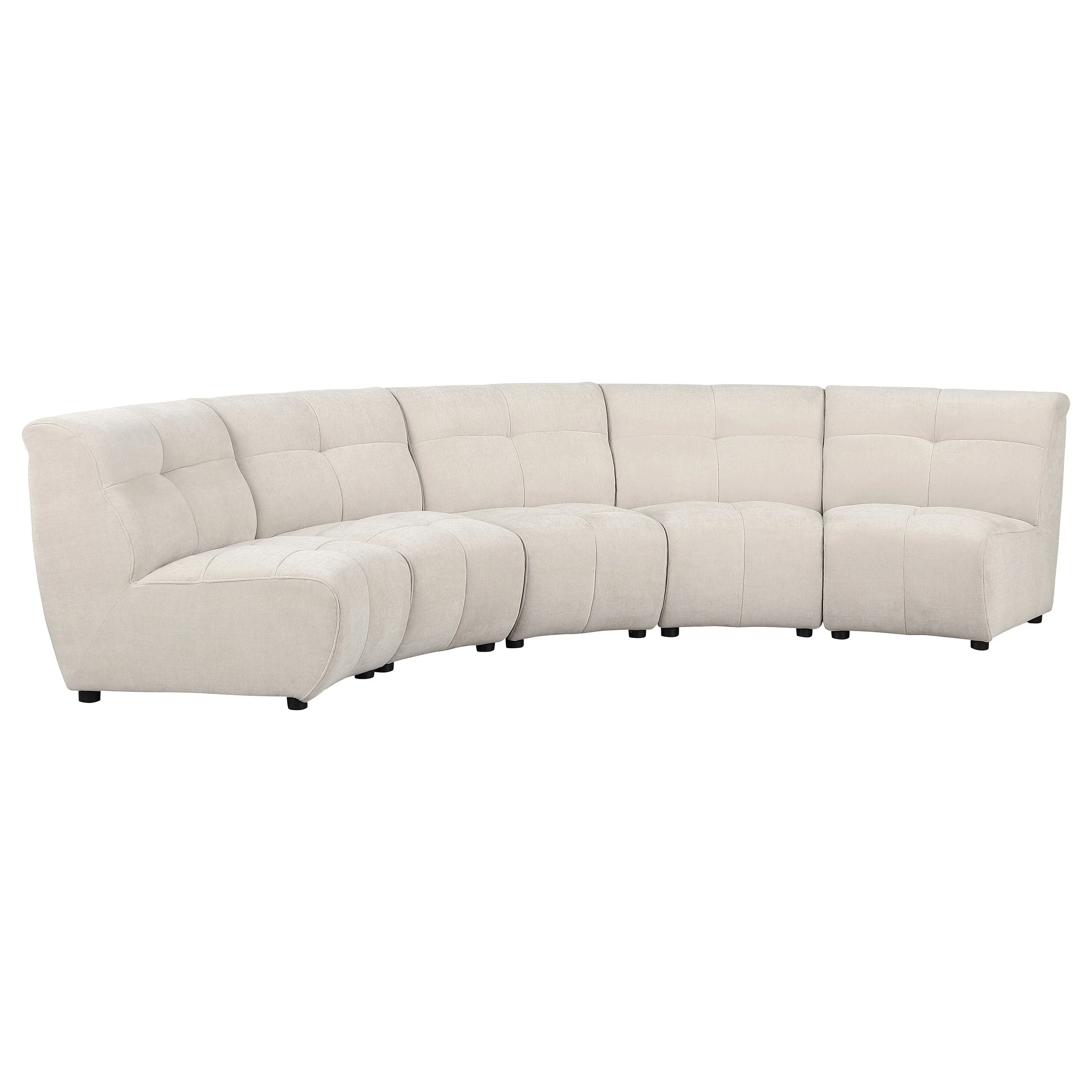 Charlotte Upholstered Modular Sectional Sofa Ivory - Image 4