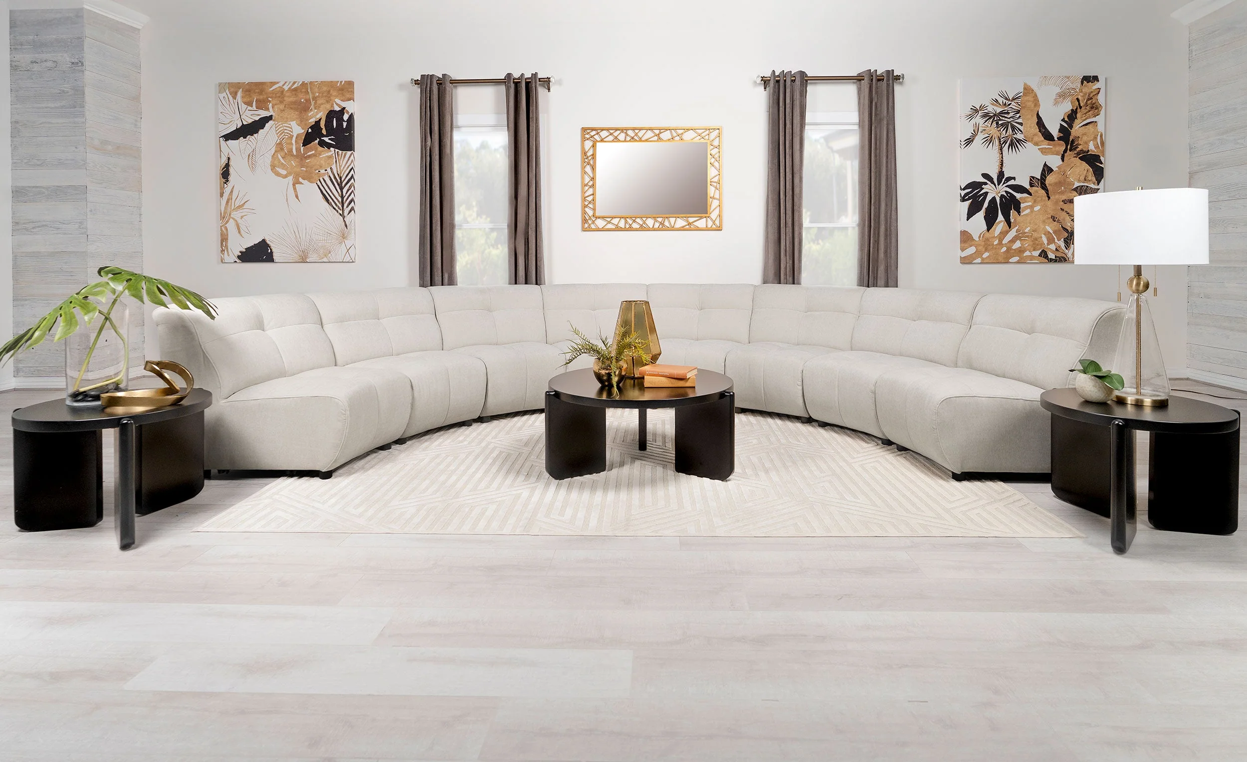 Charlotte Upholstered Modular Sectional Sofa Ivory - Image 5