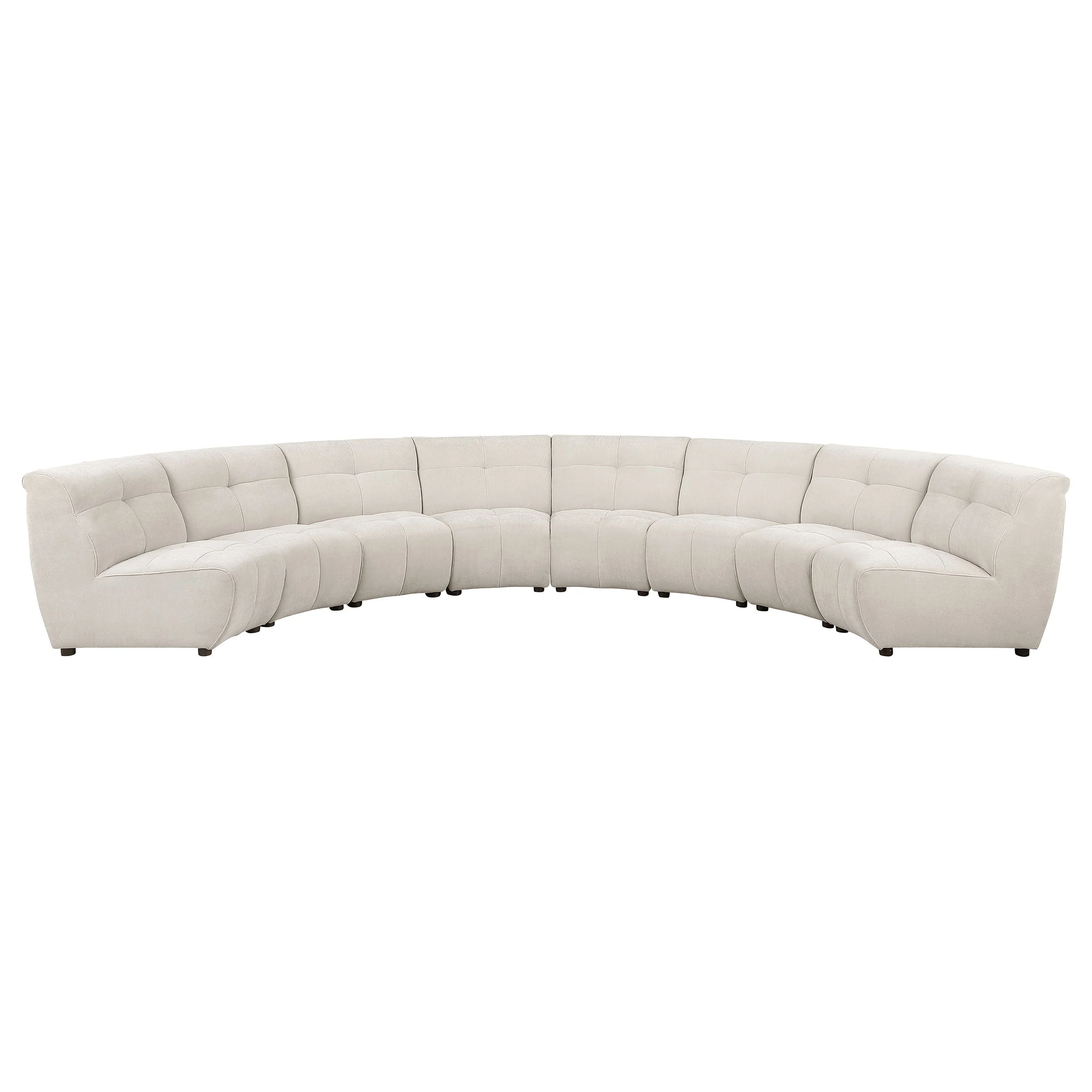 Charlotte Upholstered Modular Sectional Sofa Ivory - Image 7