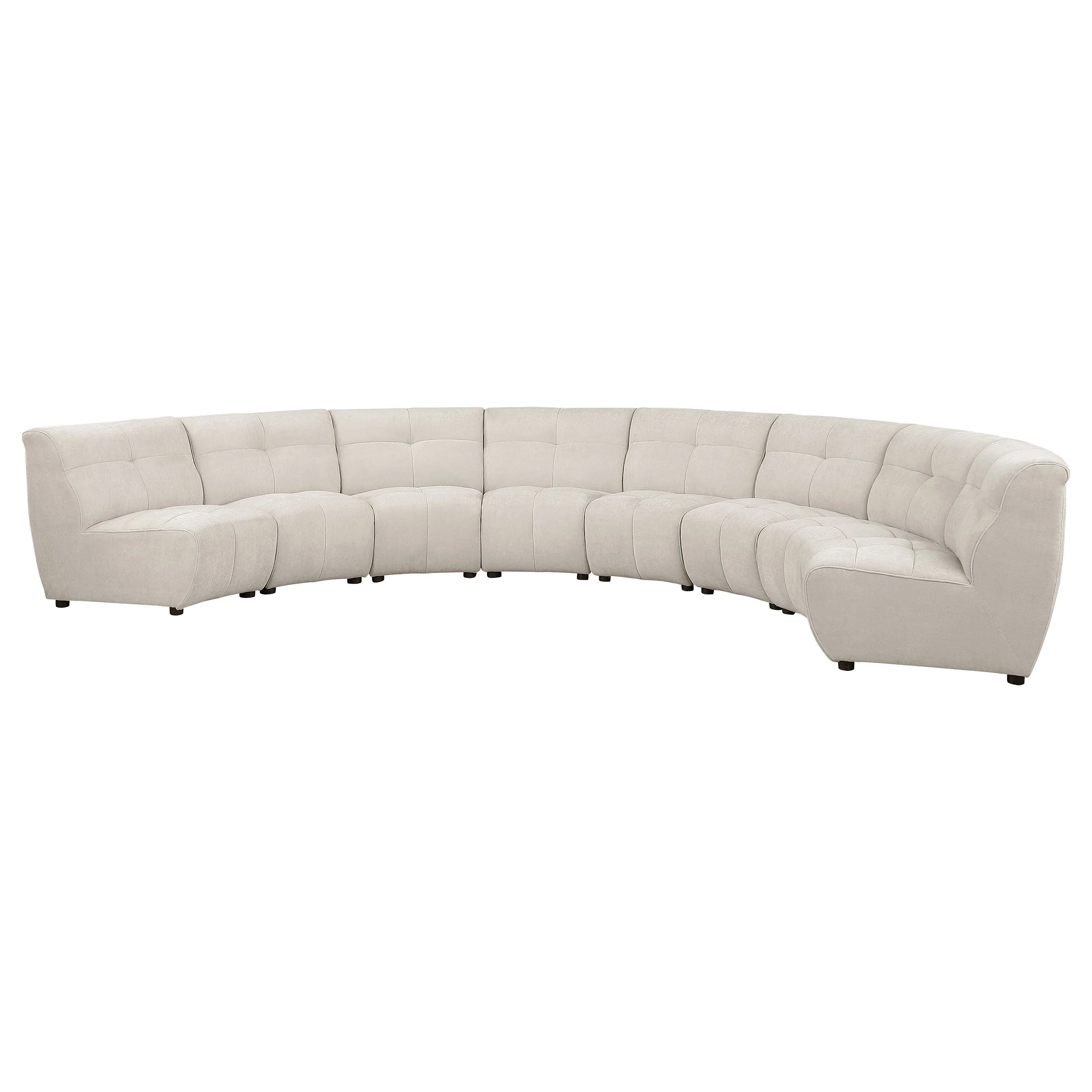 Charlotte Upholstered Modular Sectional Sofa Ivory - Image 9