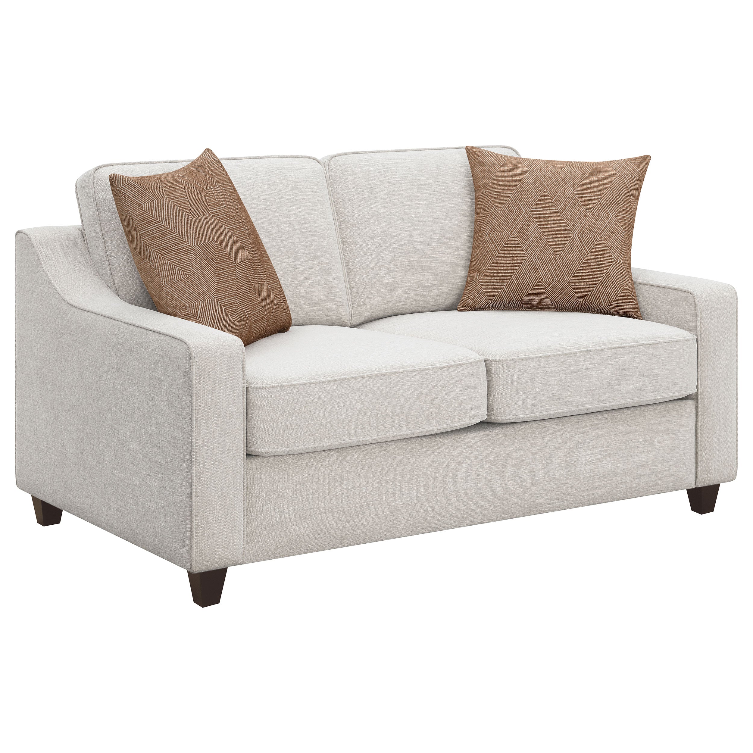 Christine Upholstered Sloped Arm Sofa Set Beige - Image 15