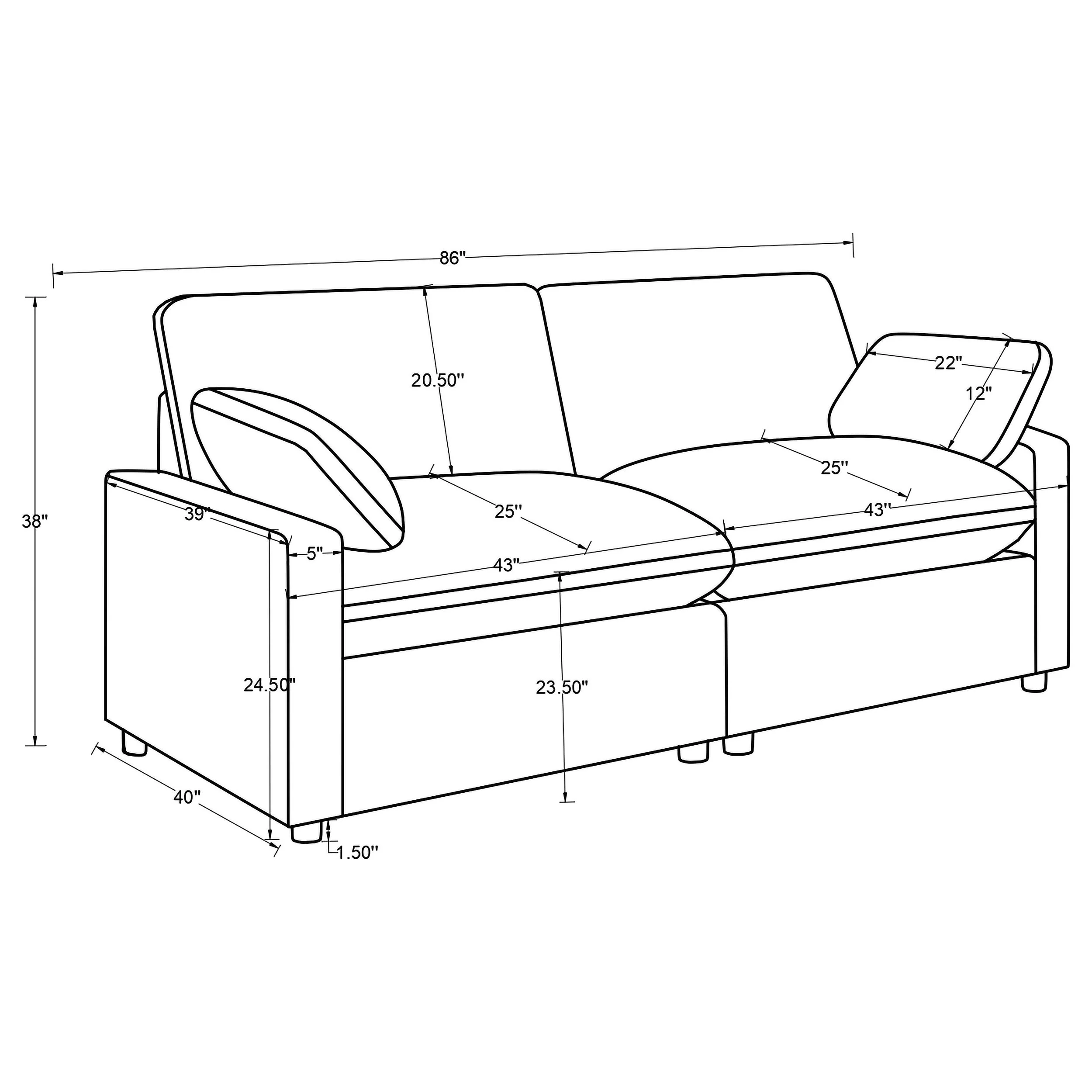 Collins Modular Power Loveseat - Image 24