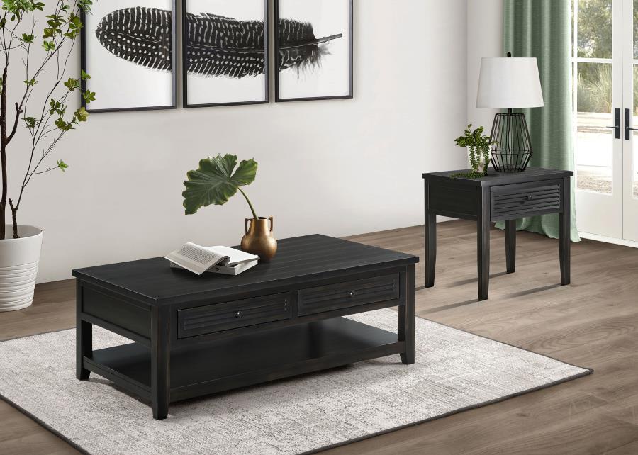 Concord Coffee and End Table Set Distressed Java - Image 2