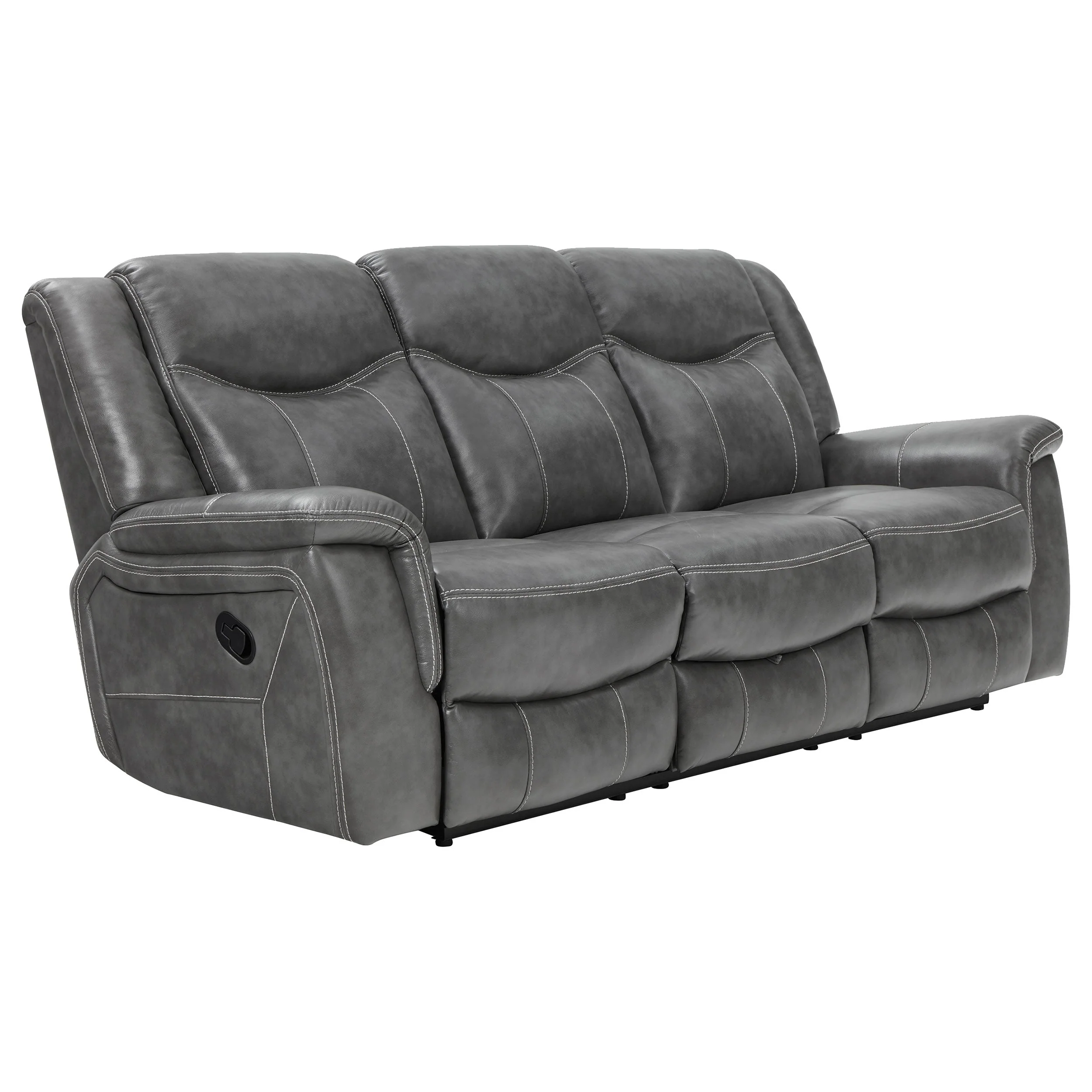 Conrad Upholstered Padded Arm Motion Sofa Set Grey - Image 8