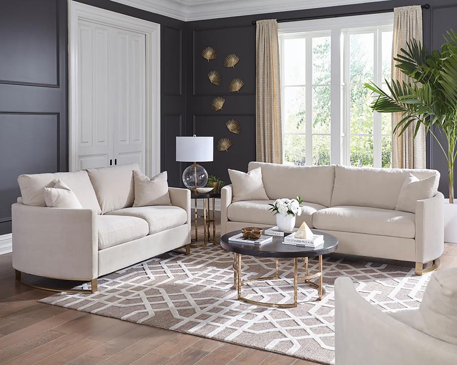 Corliss Velvet Upholstered Sofa Set - Image 3
