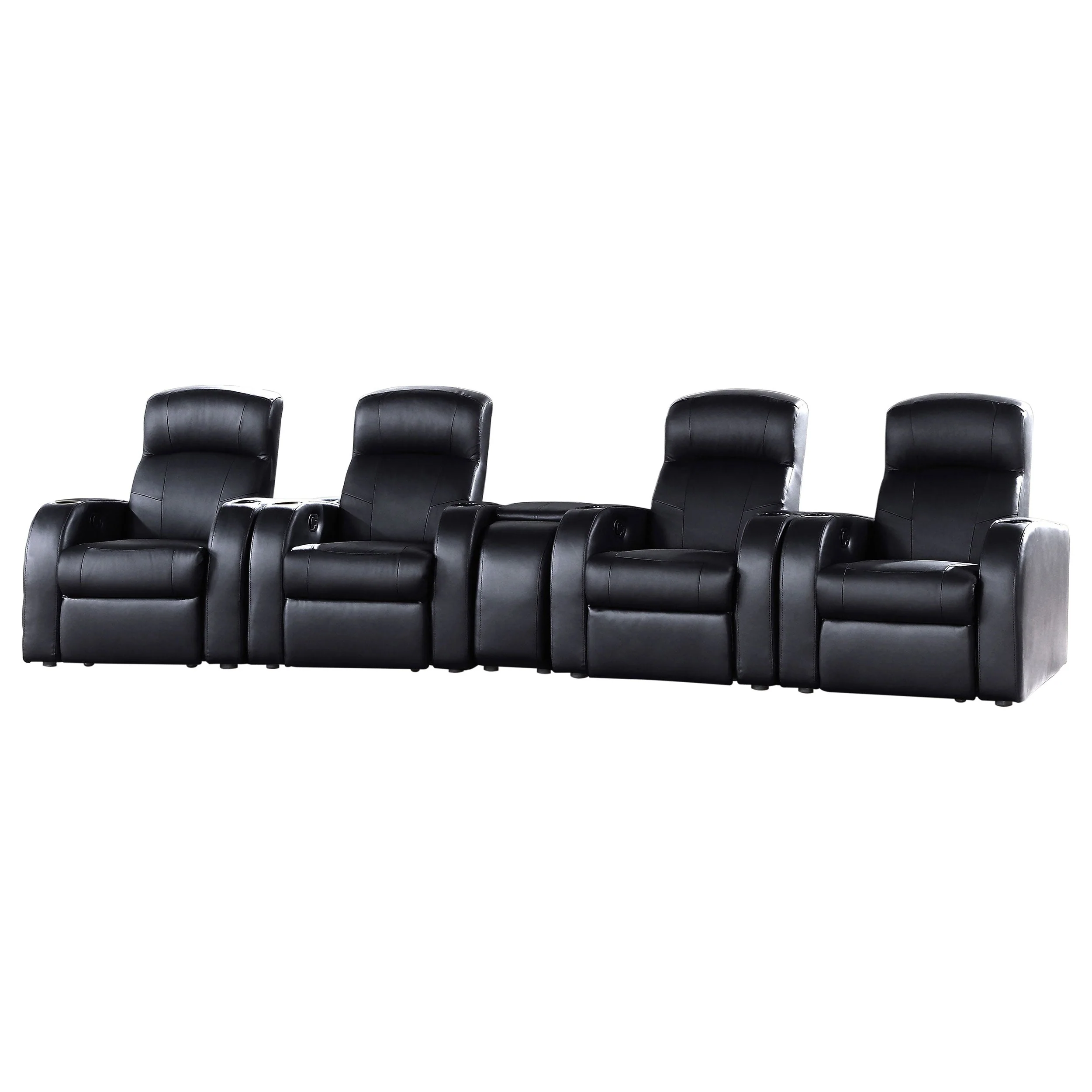 Cyrus Upholstered Home Theater Storage Wedge Console - Image 12