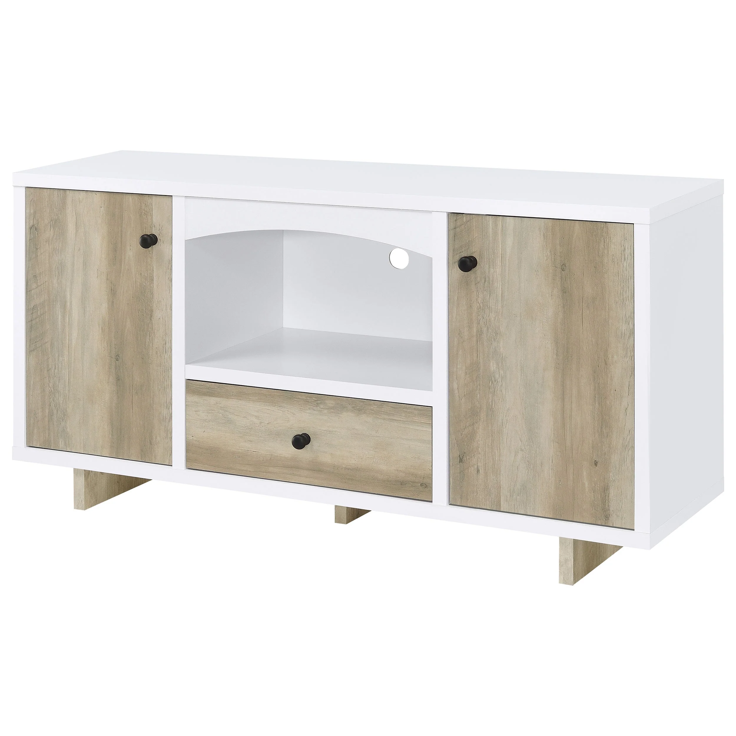 Dalton 2-door Storage Cabinet White and Distressed Pine - Image 6