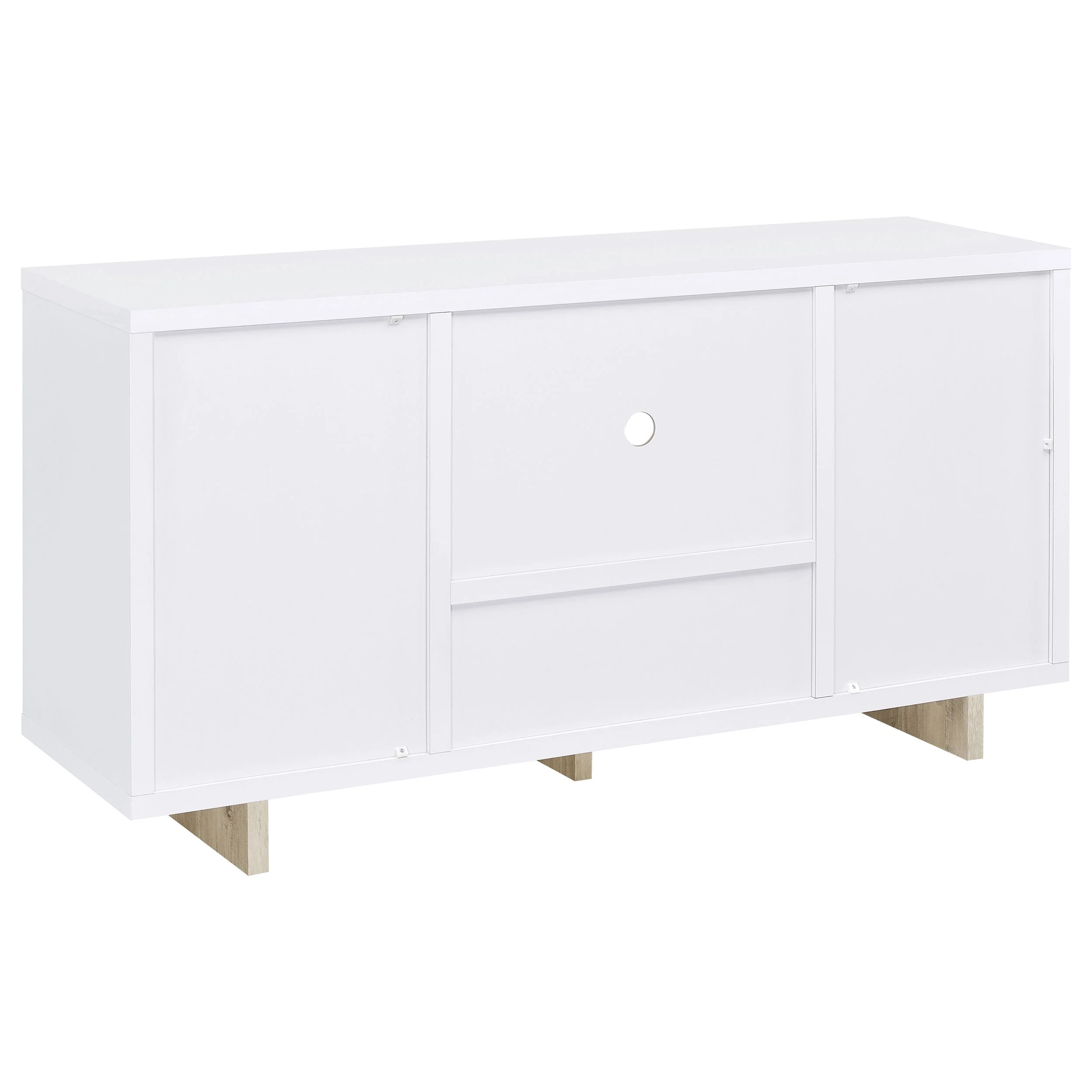 Dalton 2-door Storage Cabinet White and Distressed Pine - Image 8