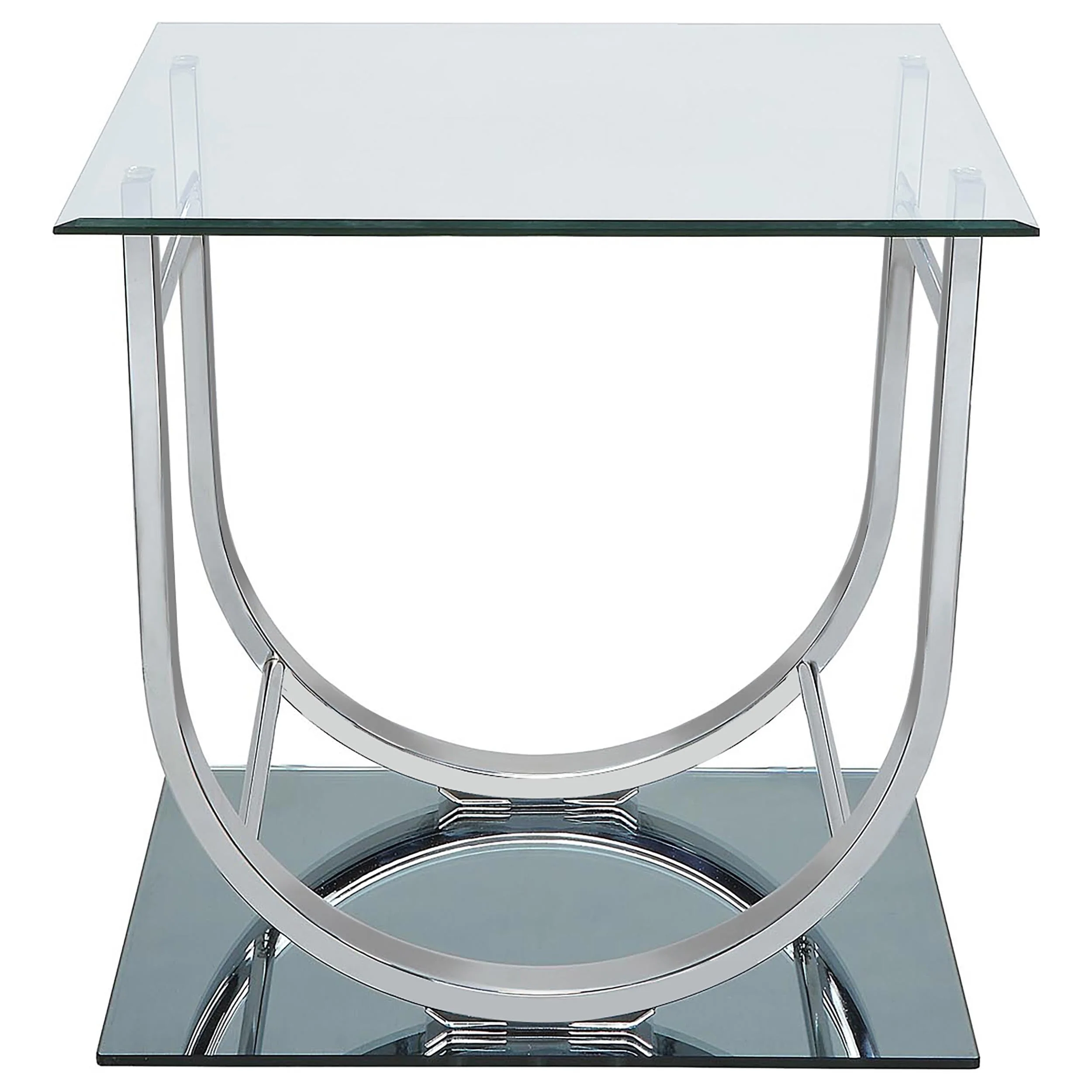 Danville Glass Top Coffee and End Table Set Chrome - Image 10