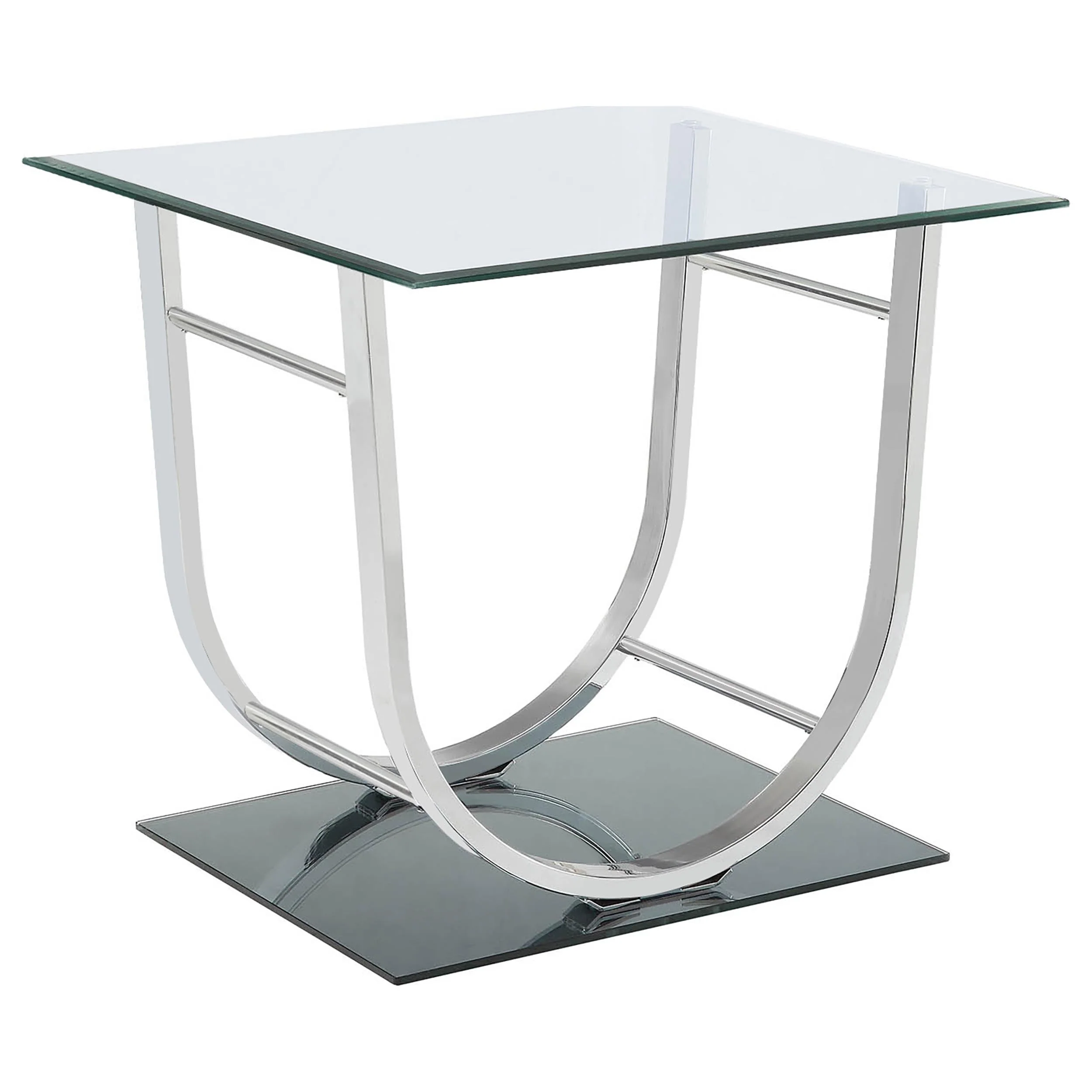 Danville Glass Top Coffee and End Table Set Chrome - Image 7