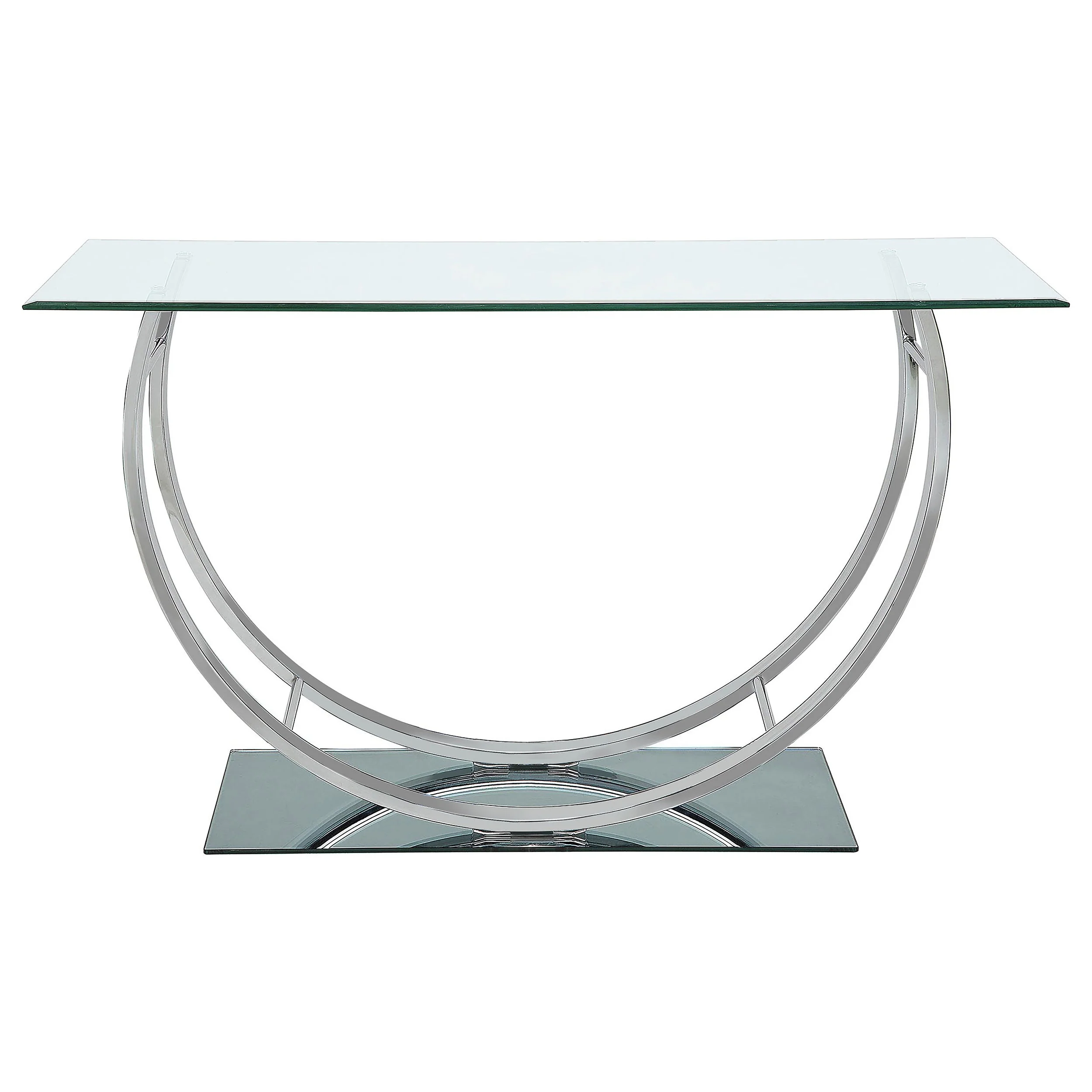 Danville U-shaped Glass Top Entryway Console Table Chrome - Image 4