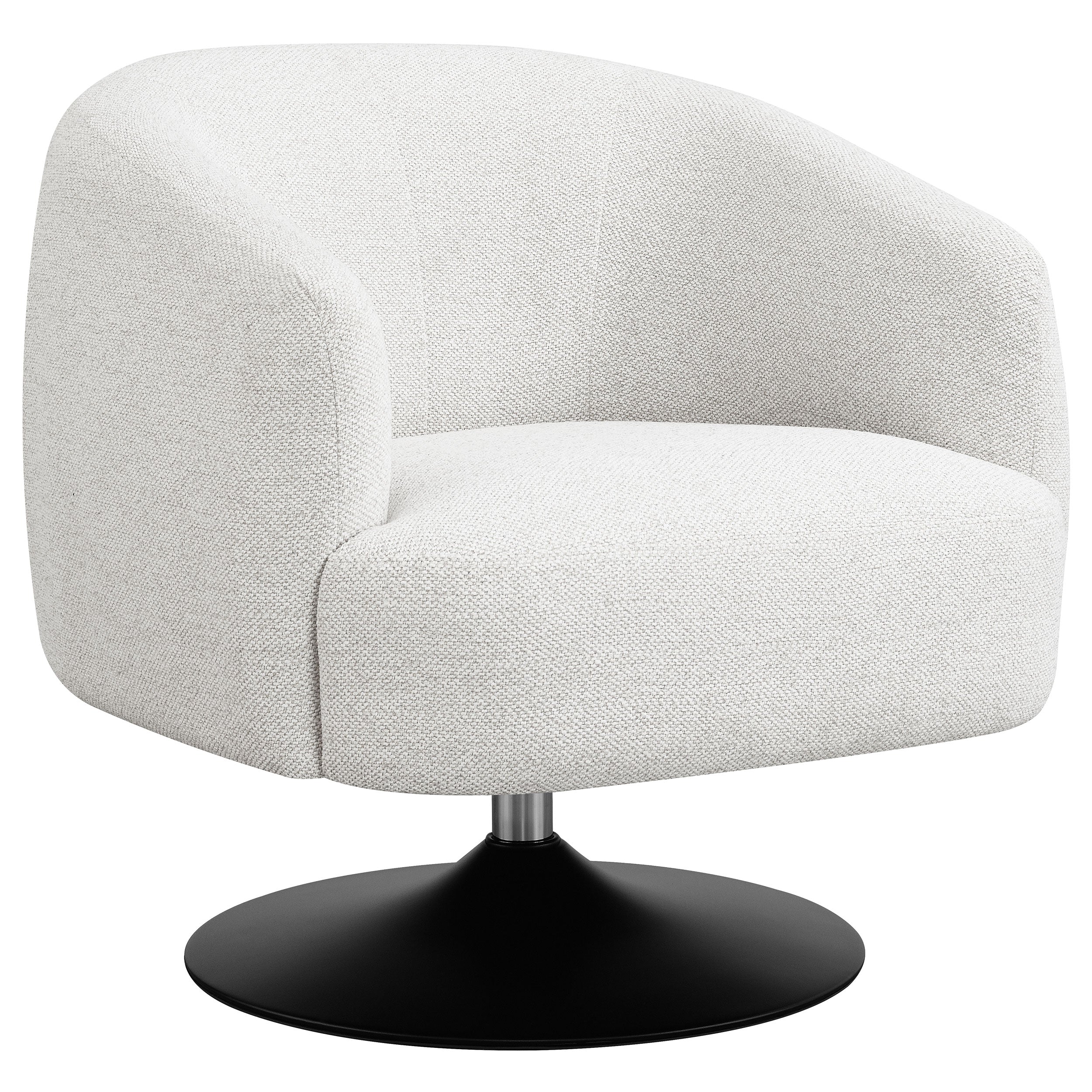 Dave Upholstered Barrel Back Swivel Club Chair Beige - Image 2