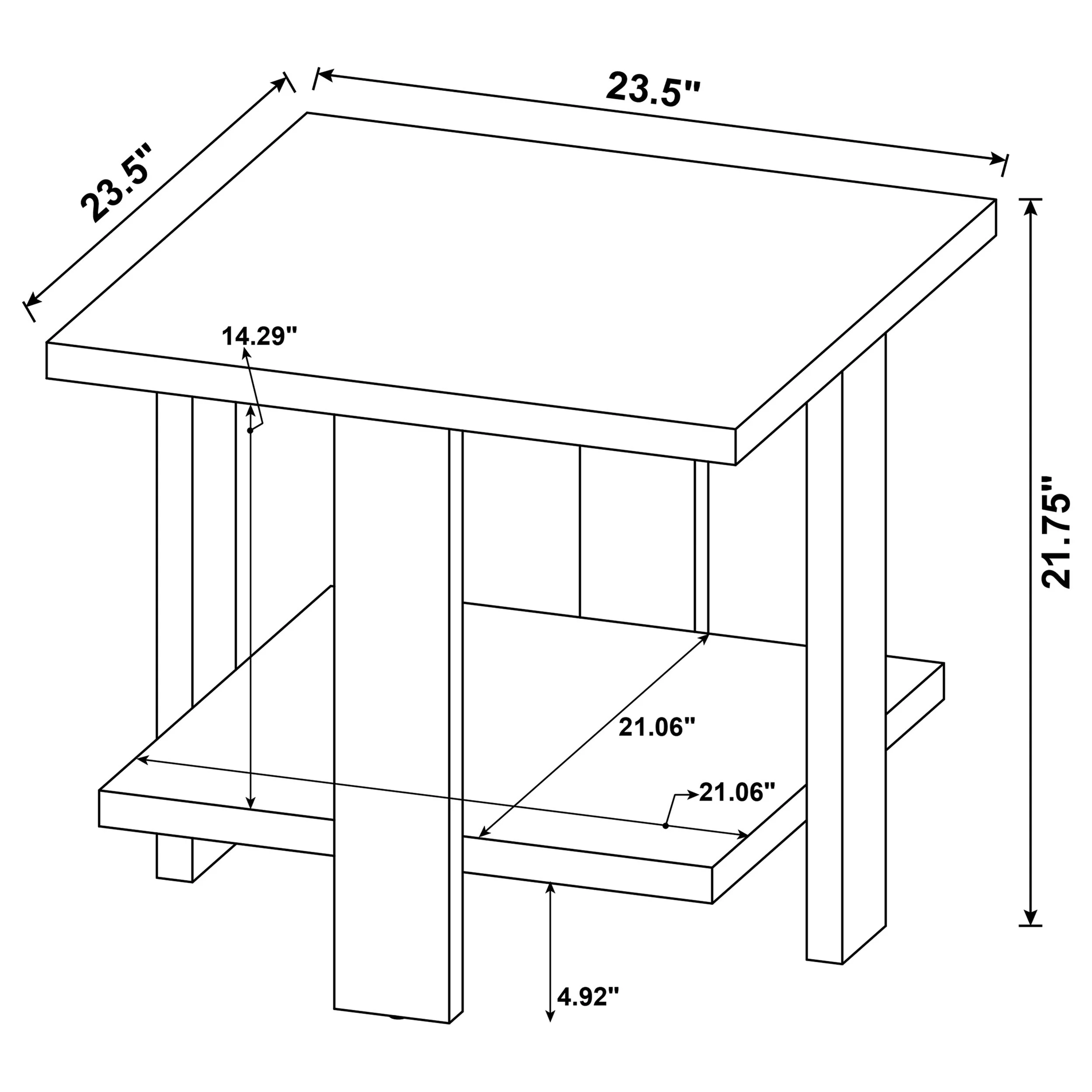 Dawn Square Engineered Wood End Table Mango Brown - Image 7