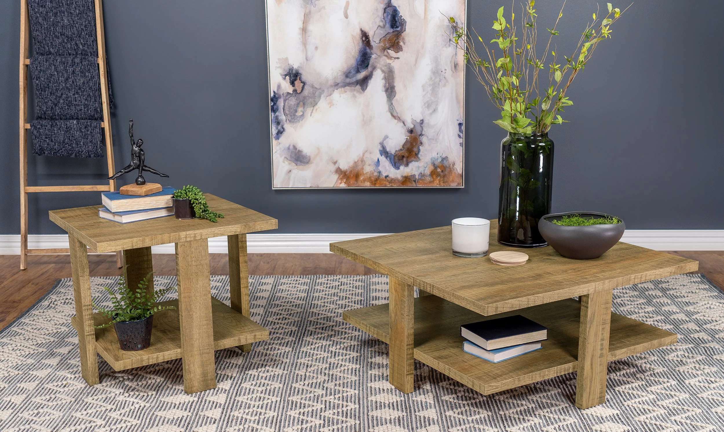 Dawn Square Engineered Wood End Table Mango Brown - Image 8