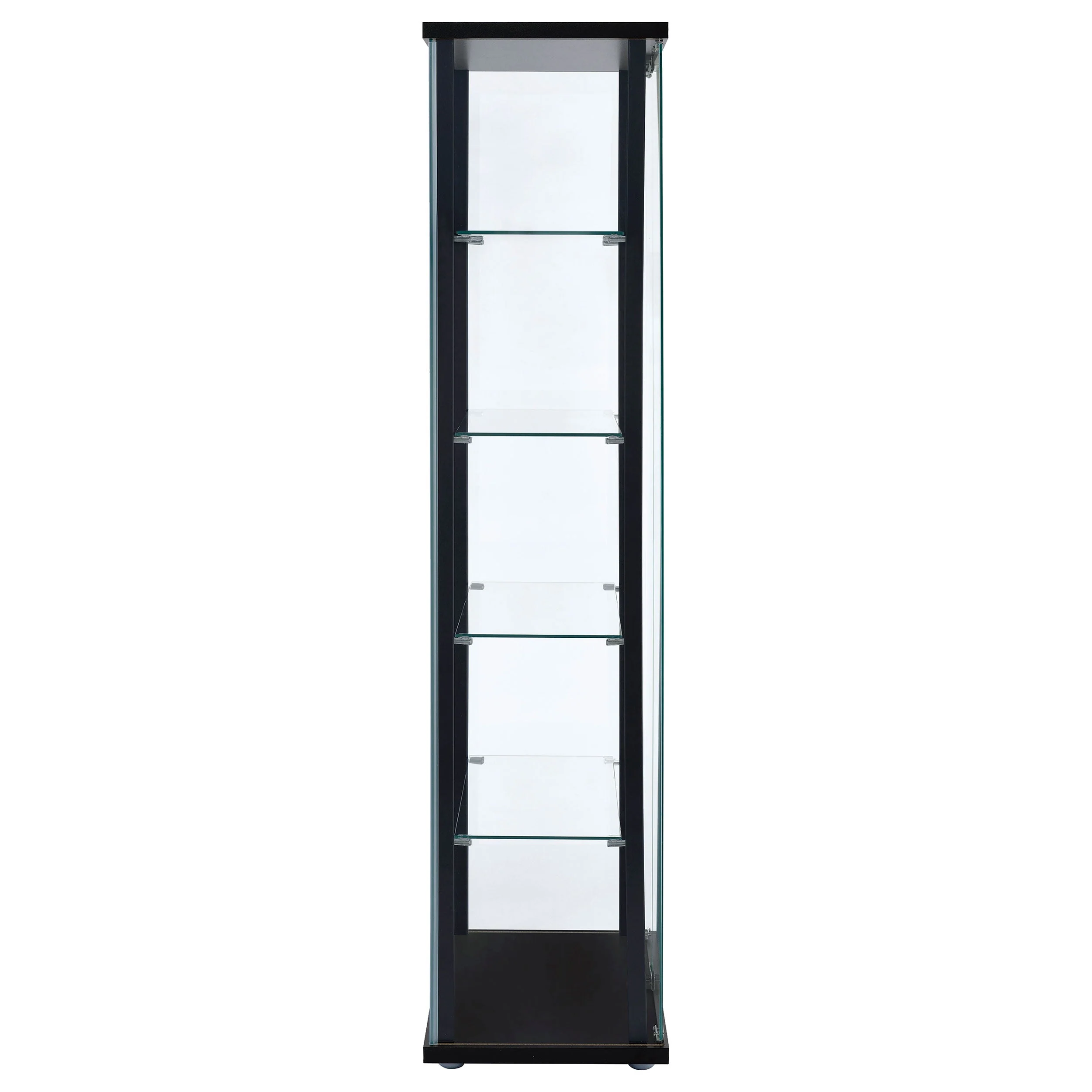 Delphinium 5-shelf Clear Glass Curio Display Cabinet Black - Image 8