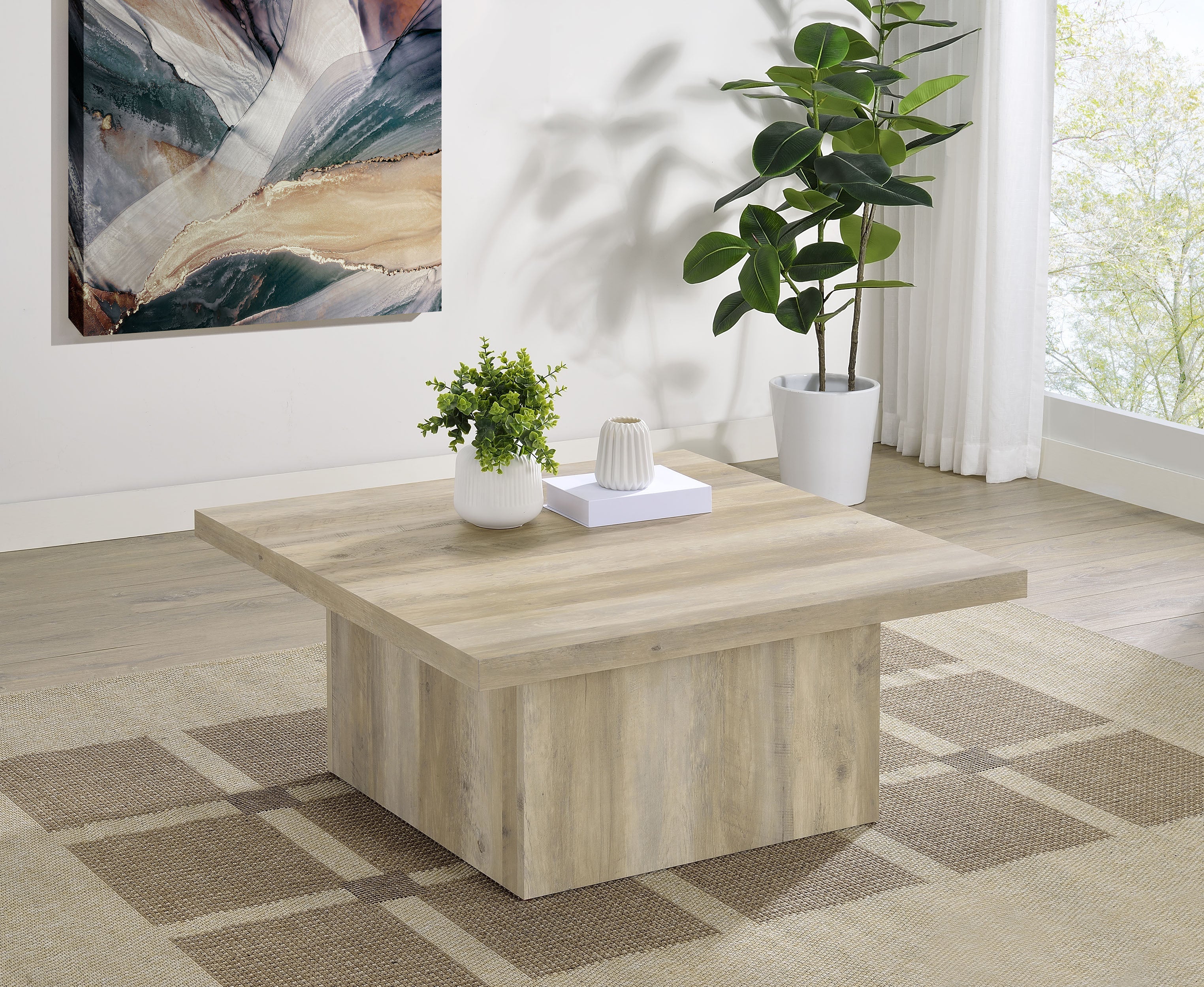 Devar Square Engineered Wood Coffee Table - Image 16