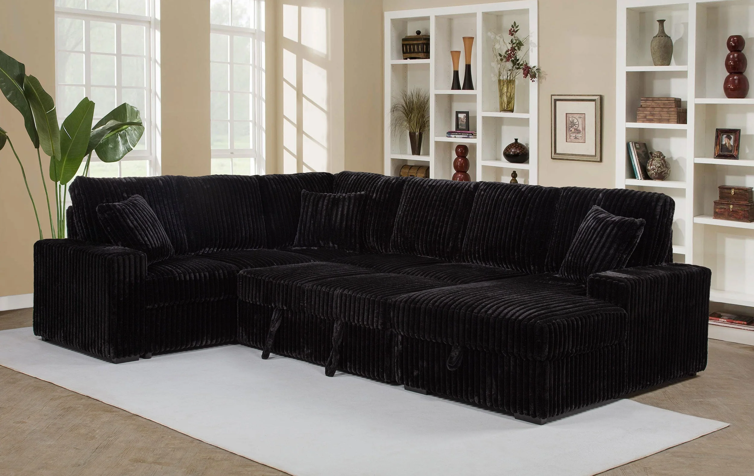 Devonshire Sleeper Sectional Sofa Storage Chaise - Image 15