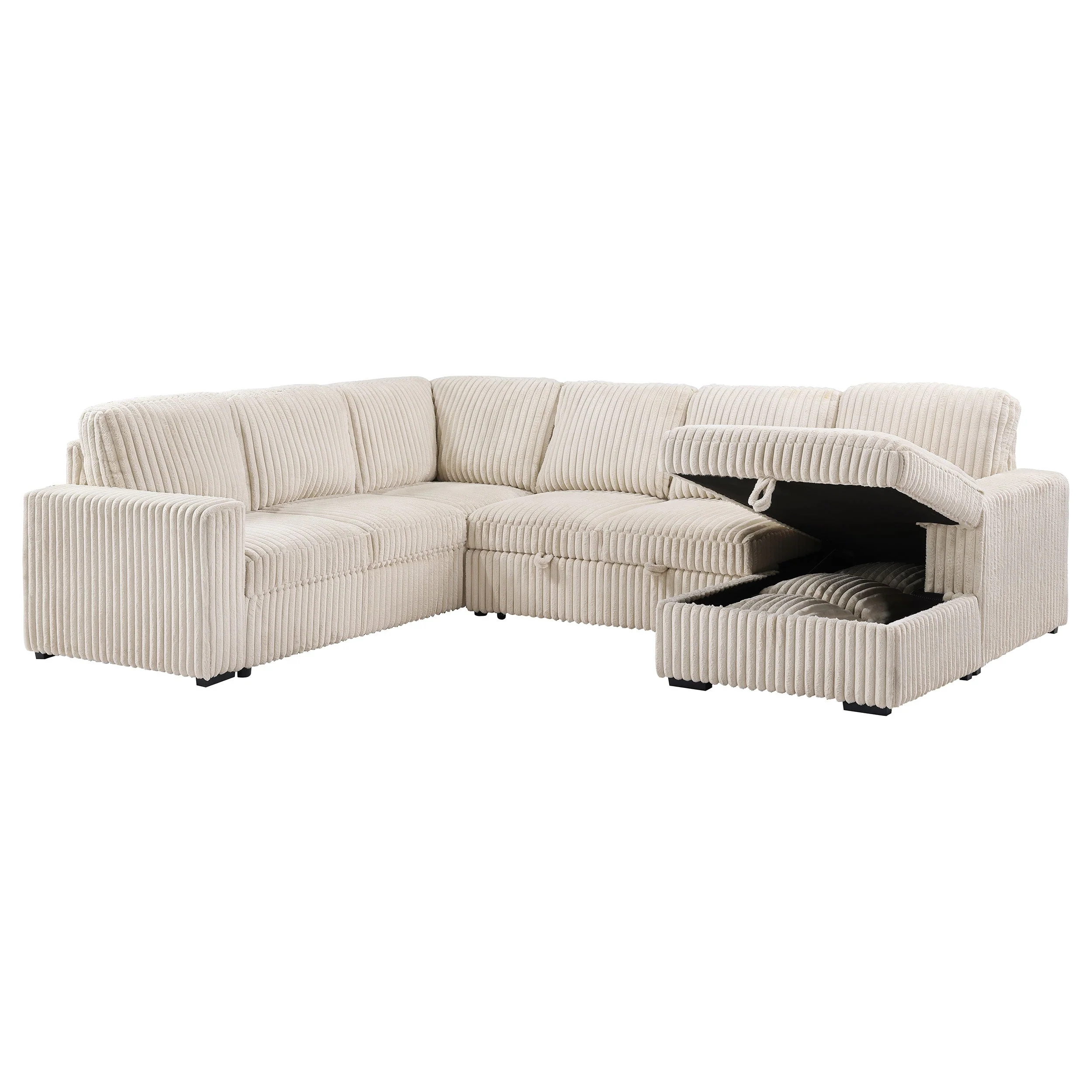 Devonshire Sleeper Sectional Sofa Storage Chaise - Image 19