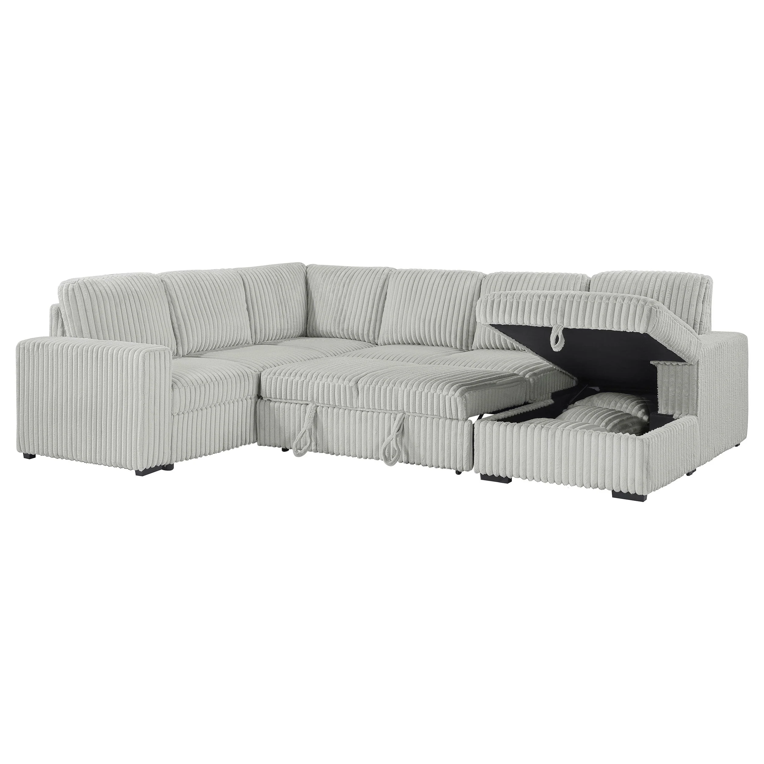 Devonshire Sleeper Sectional Sofa Storage Chaise - Image 26