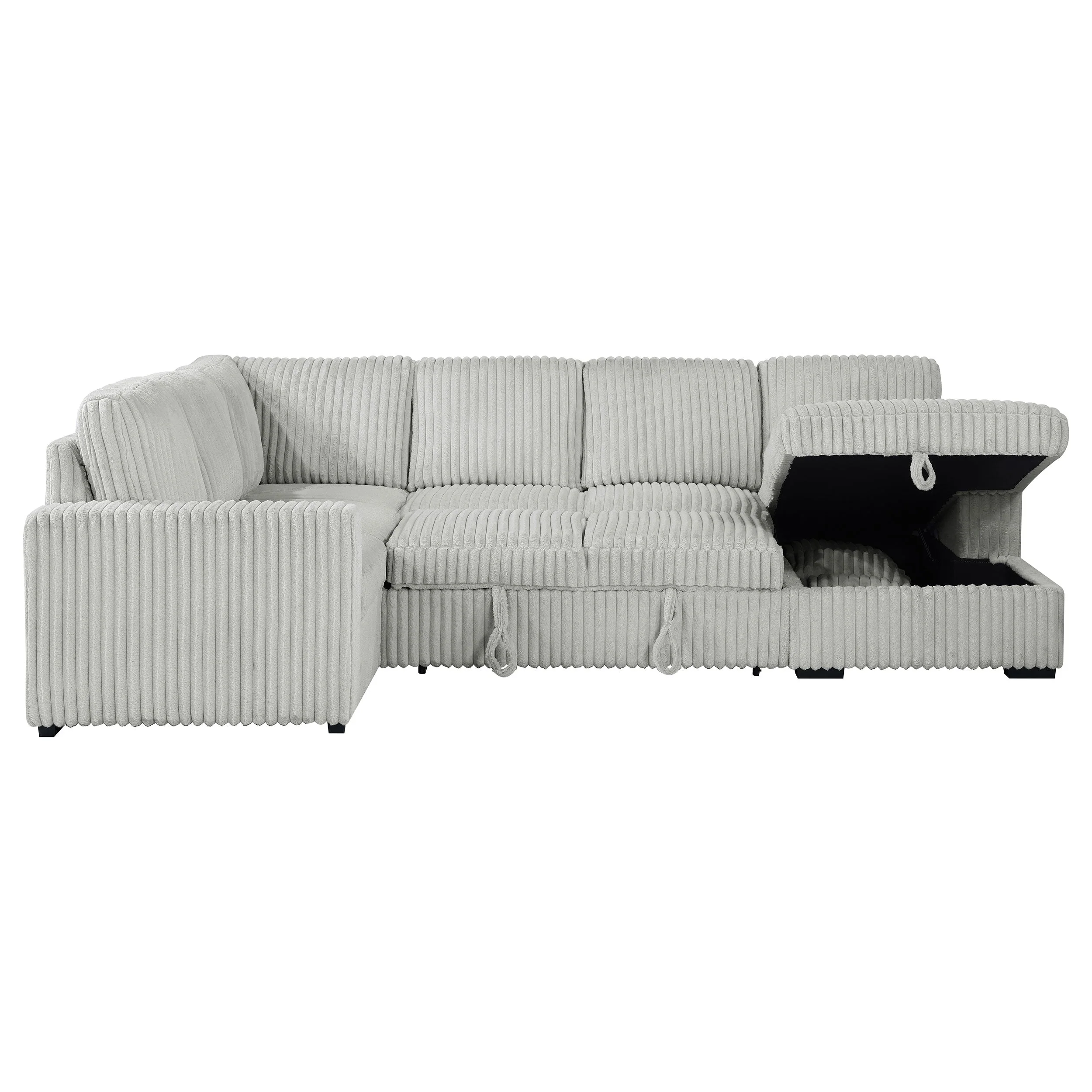 Devonshire Sleeper Sectional Sofa Storage Chaise - Image 35