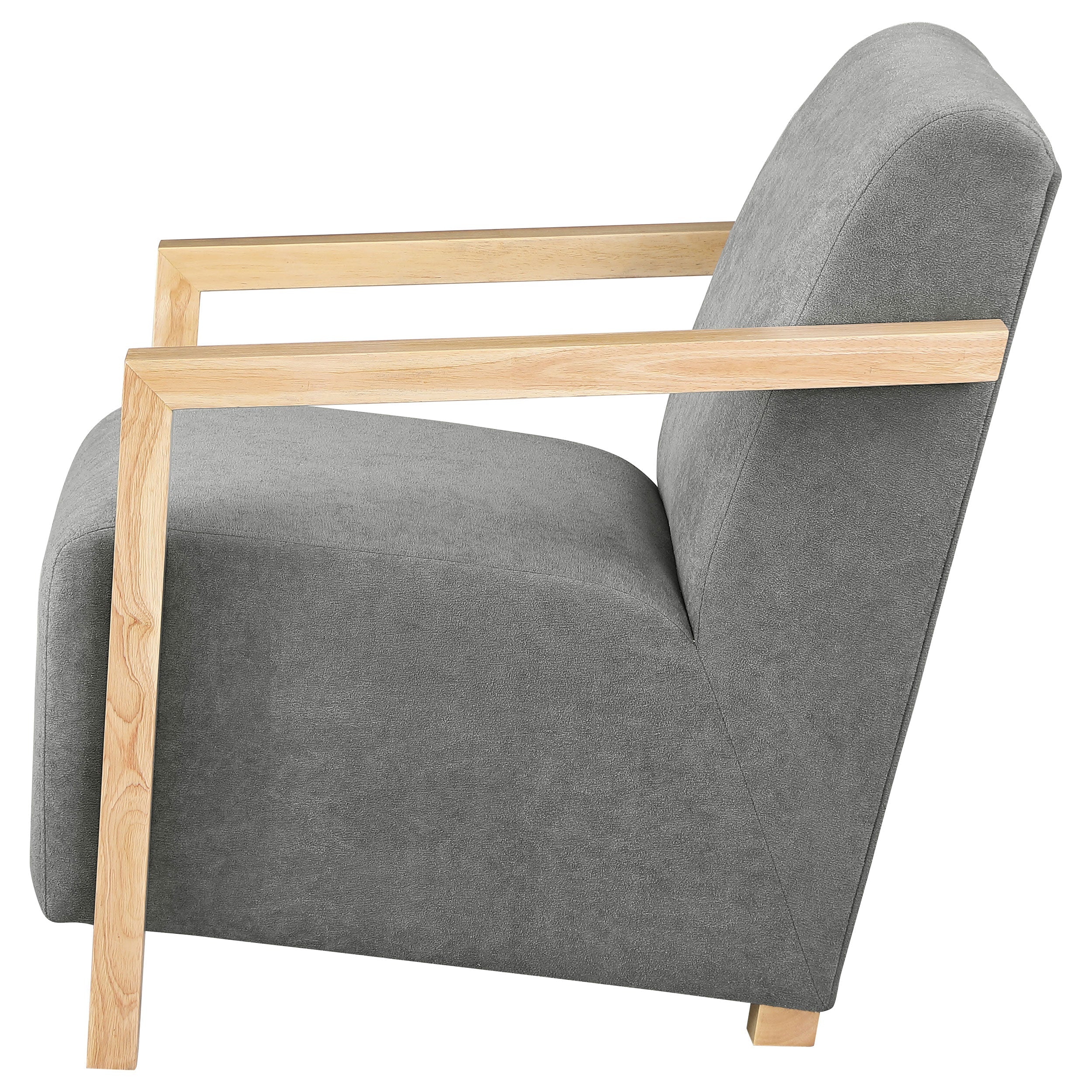 Diego Upholstered Accent Arm Chair with Wood Arms - Image 12