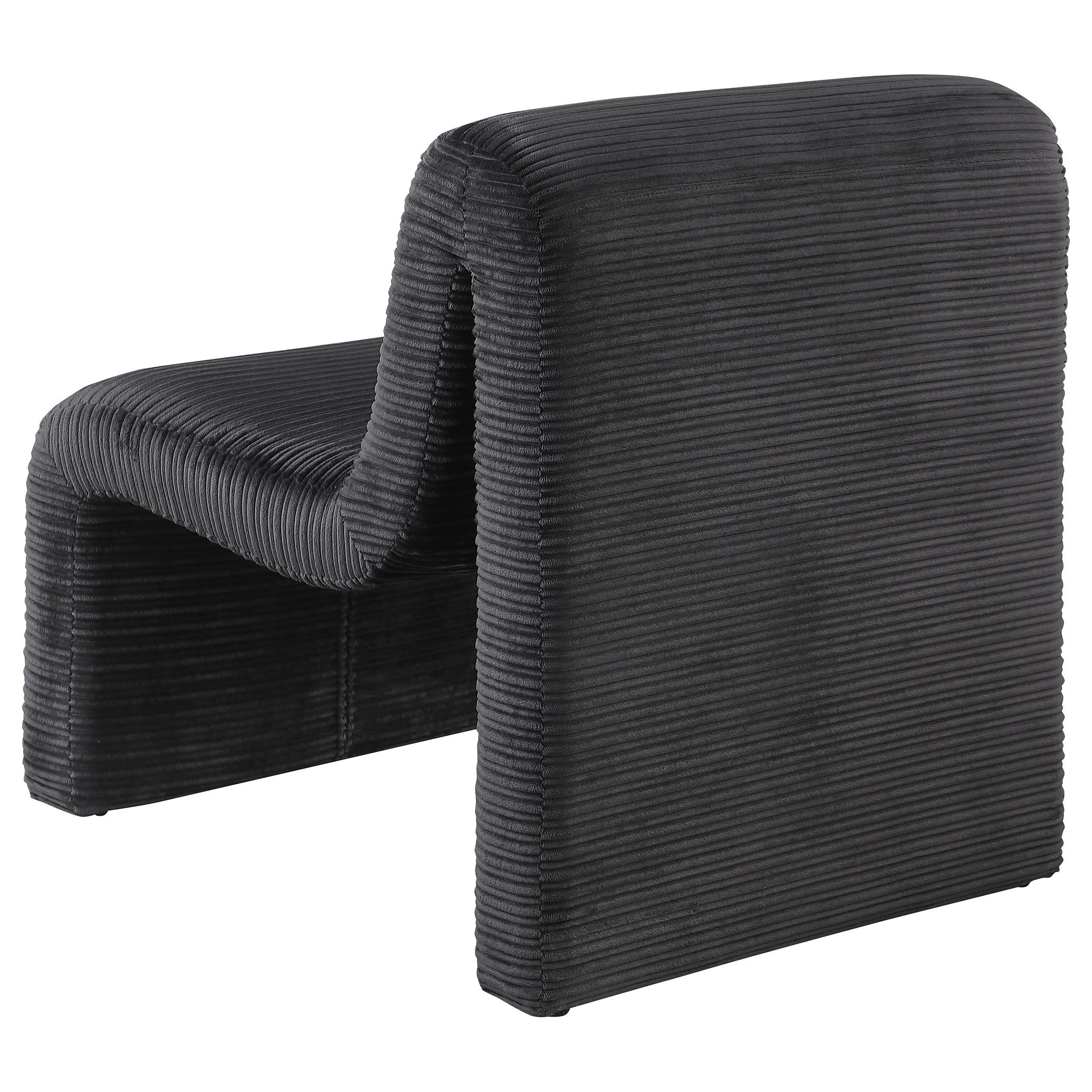 Drayton Upholstered Curved Armless Accent Chair - Image 14