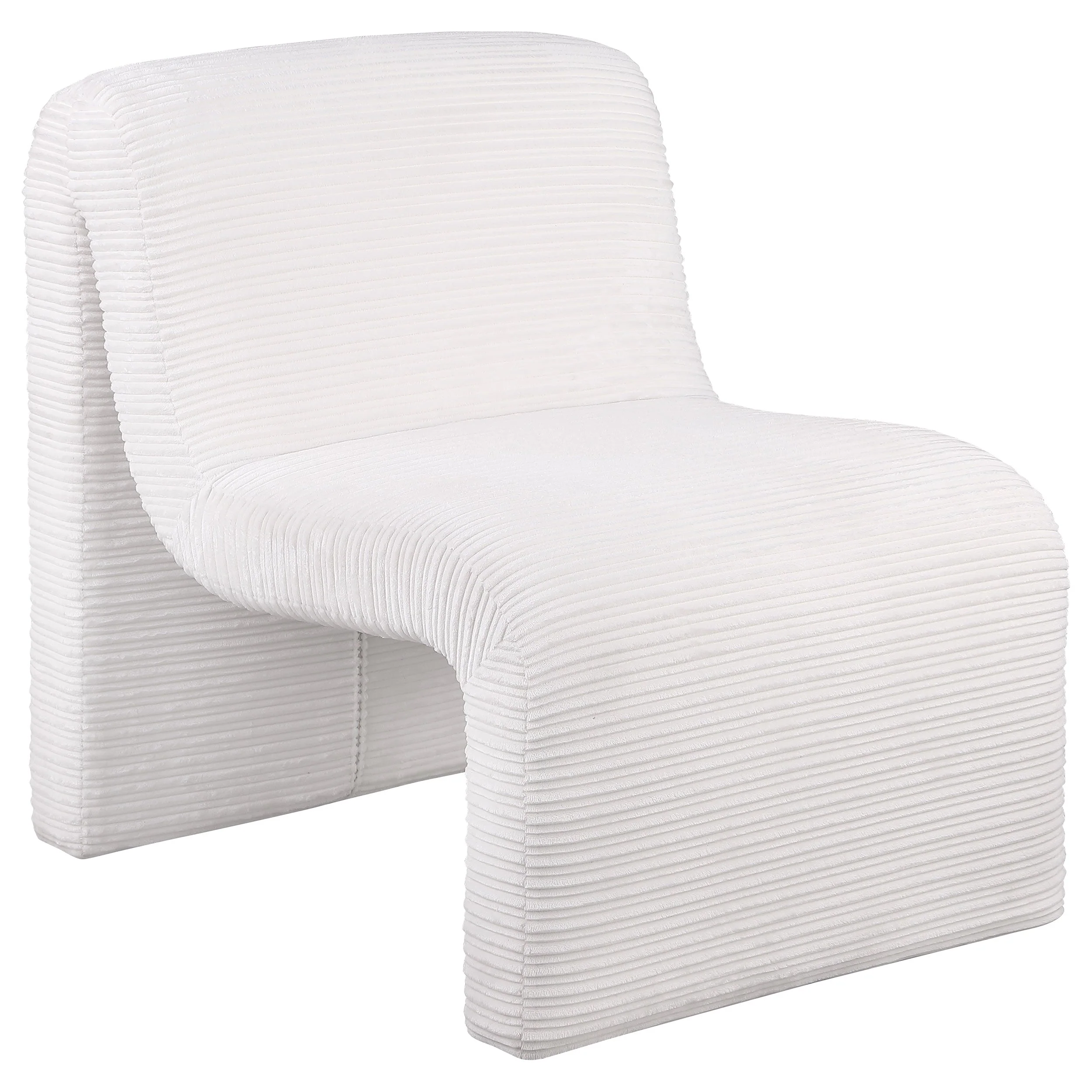 Drayton Upholstered Curved Armless Accent Chair - Image 3
