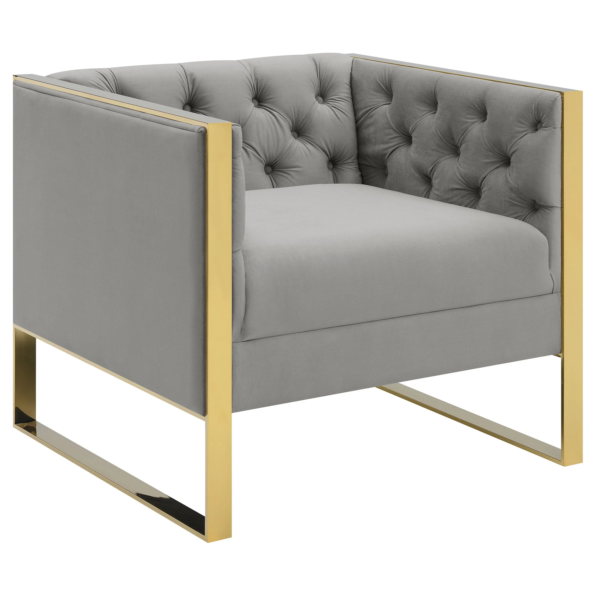 Eastbrook Velvet Upholstered Tufted Accent Chair Grey - Image 2