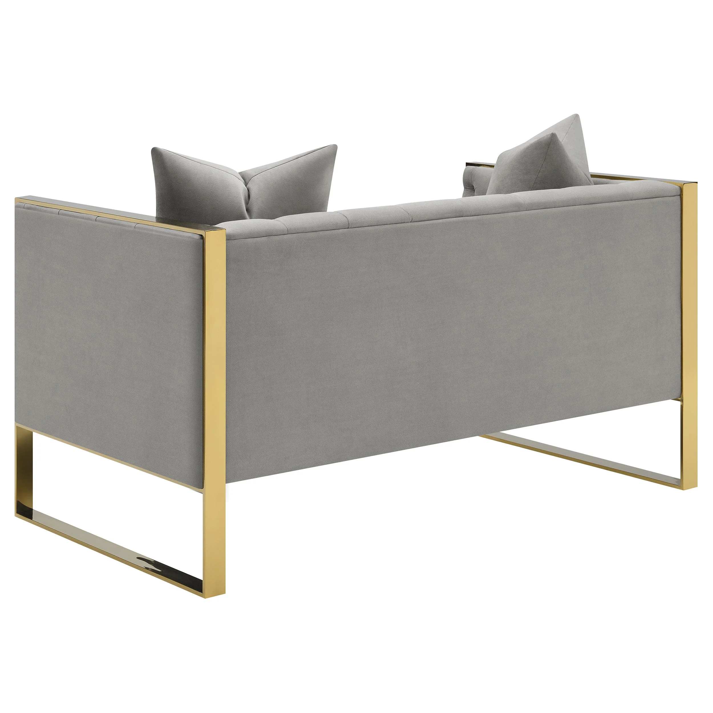 Eastbrook Velvet Upholstered Tufted Loveseat Grey - Image 7