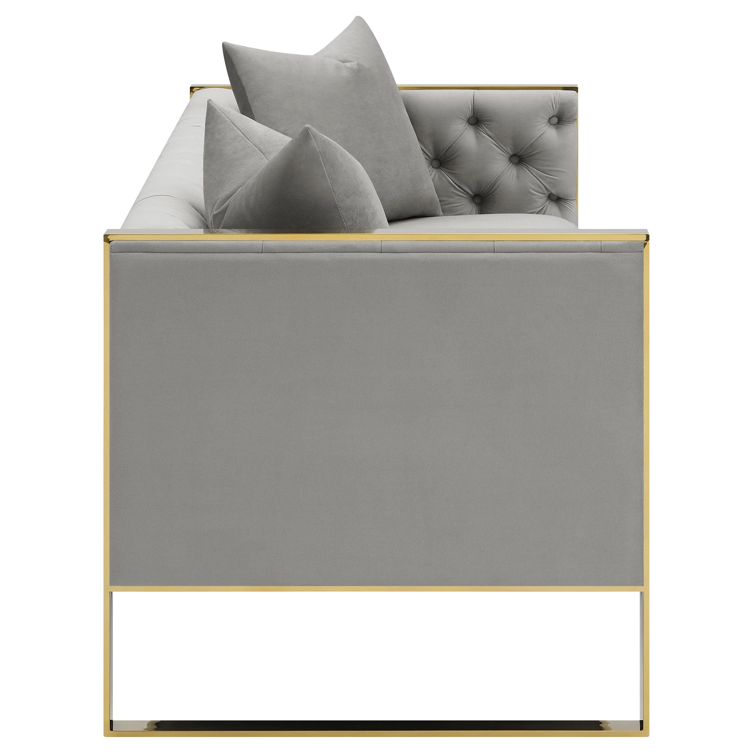Eastbrook Velvet Upholstered Tufted Sofa Grey - Image 9