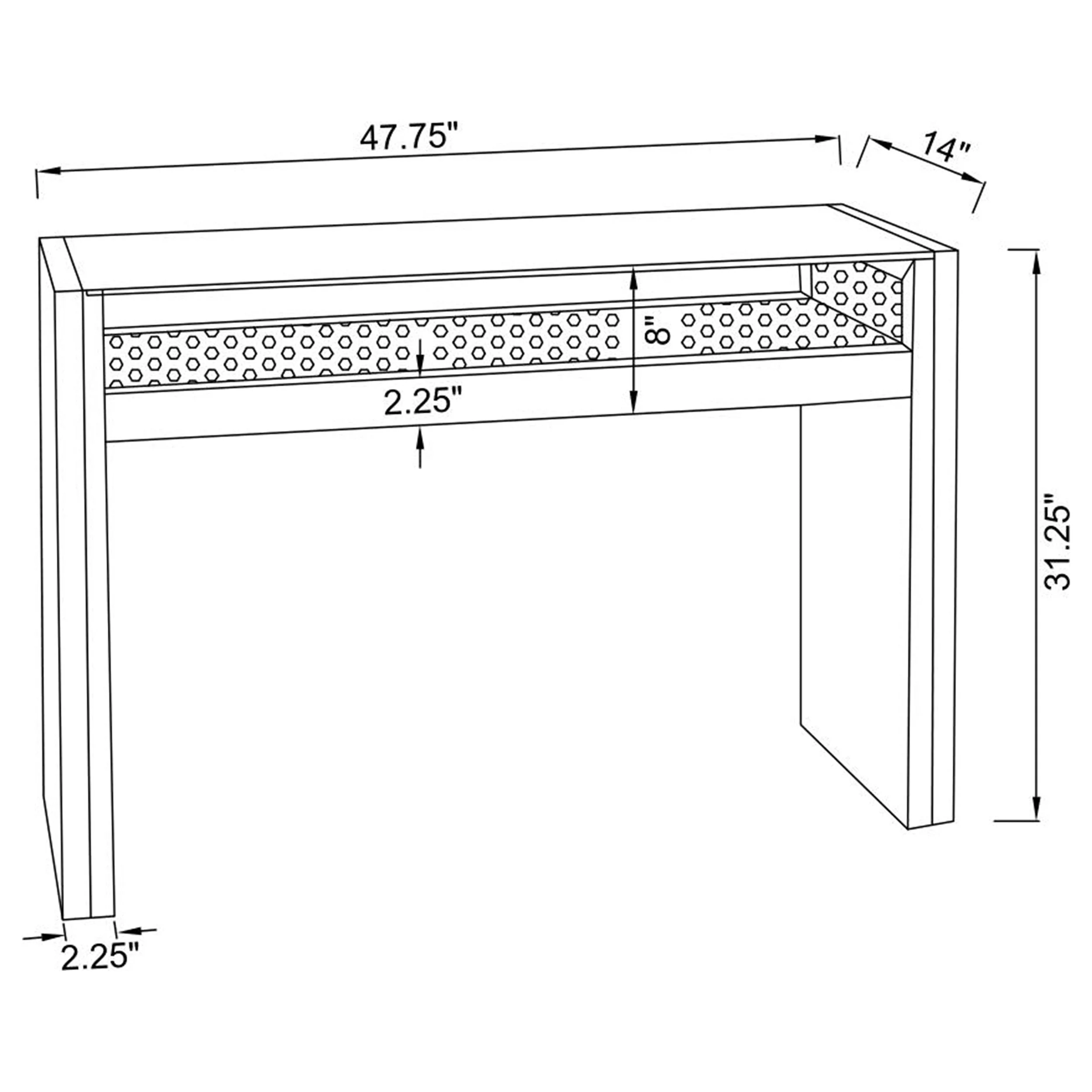 Edna Mirrored Console Table LED Lighting Silver - Image 5