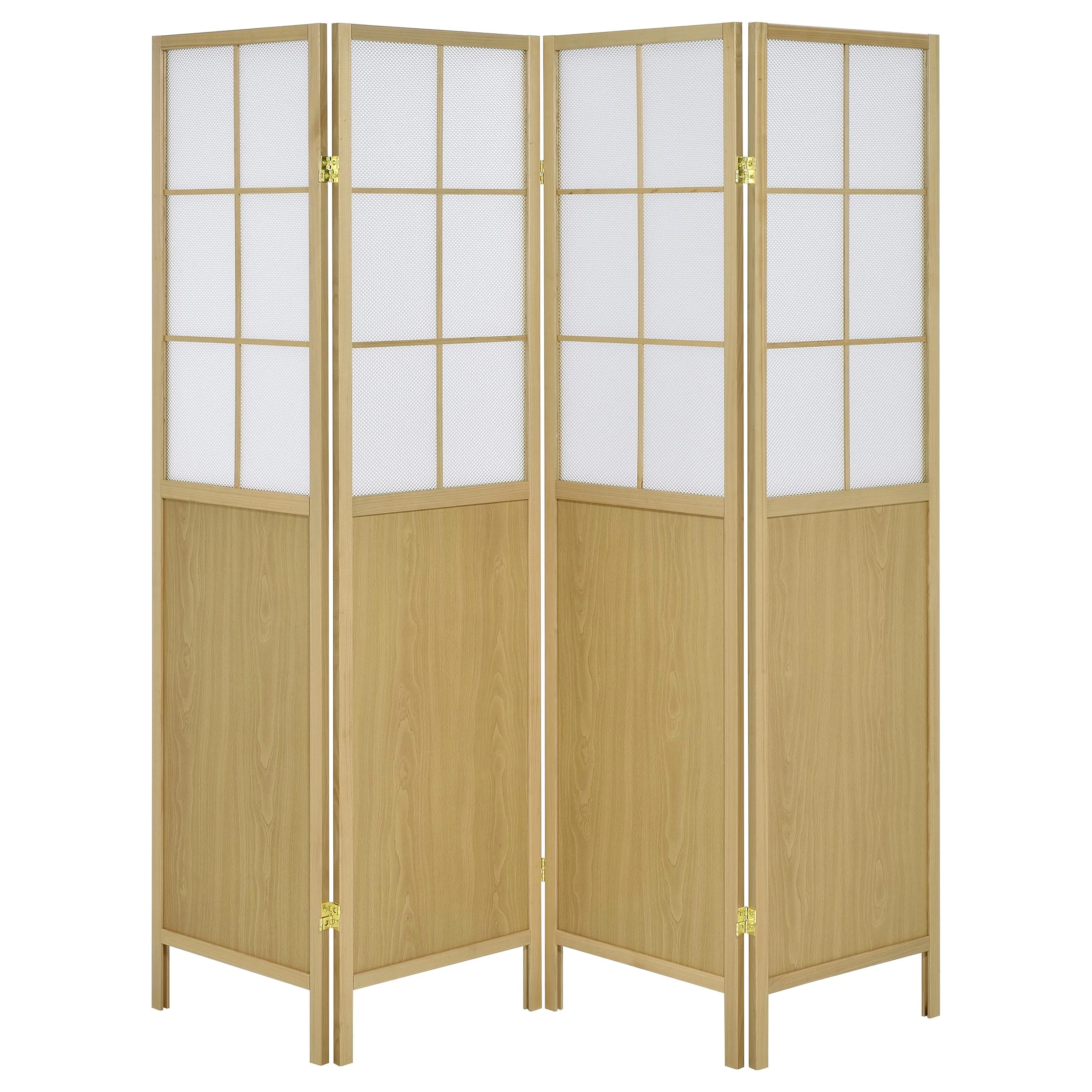 Edwards 4-Panel Room Divider Folding Shoji Screen Natural - Image 4