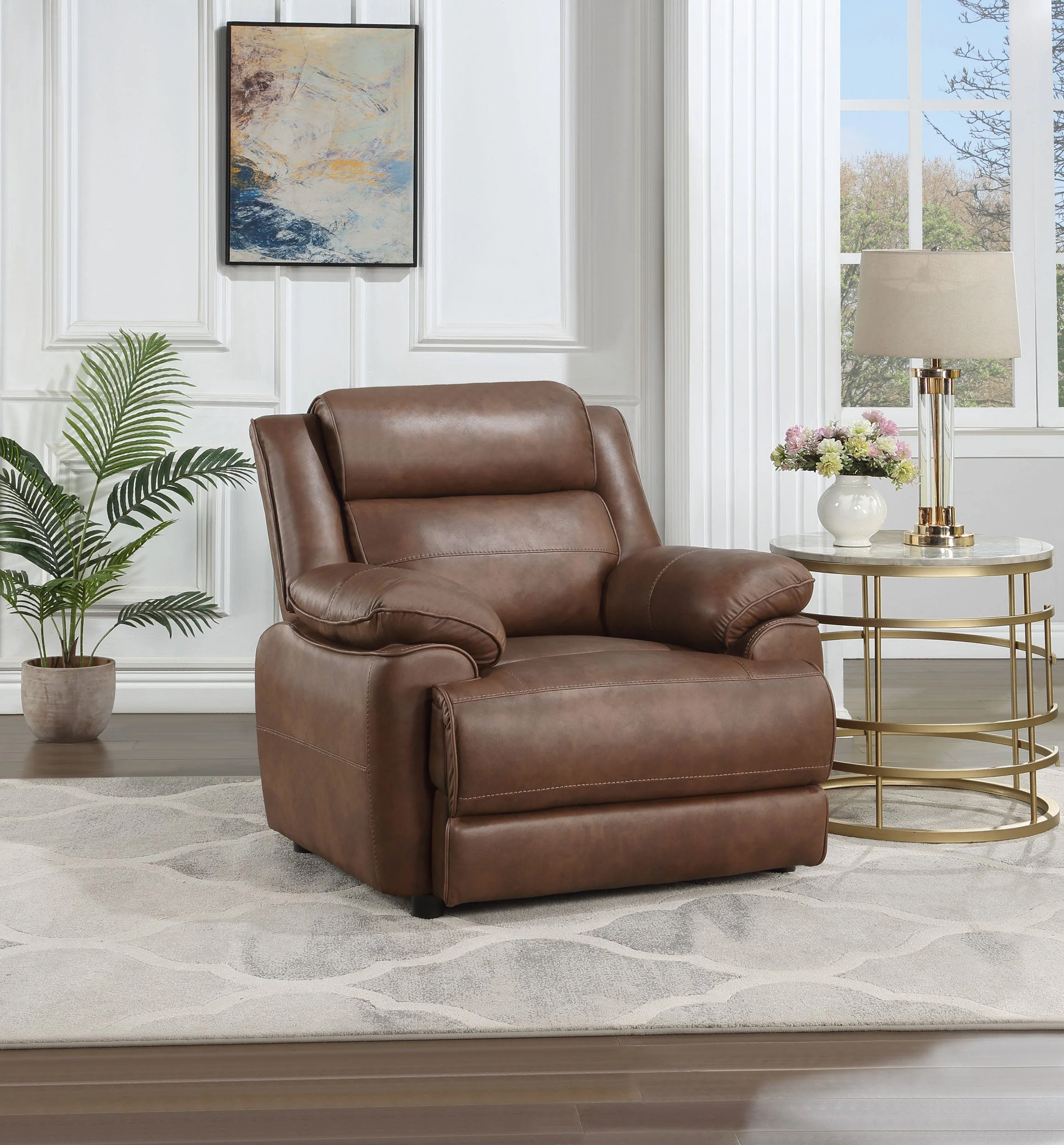 Ellington Upholstered Padded Arm Accent Chair Dark Brown - Image 3