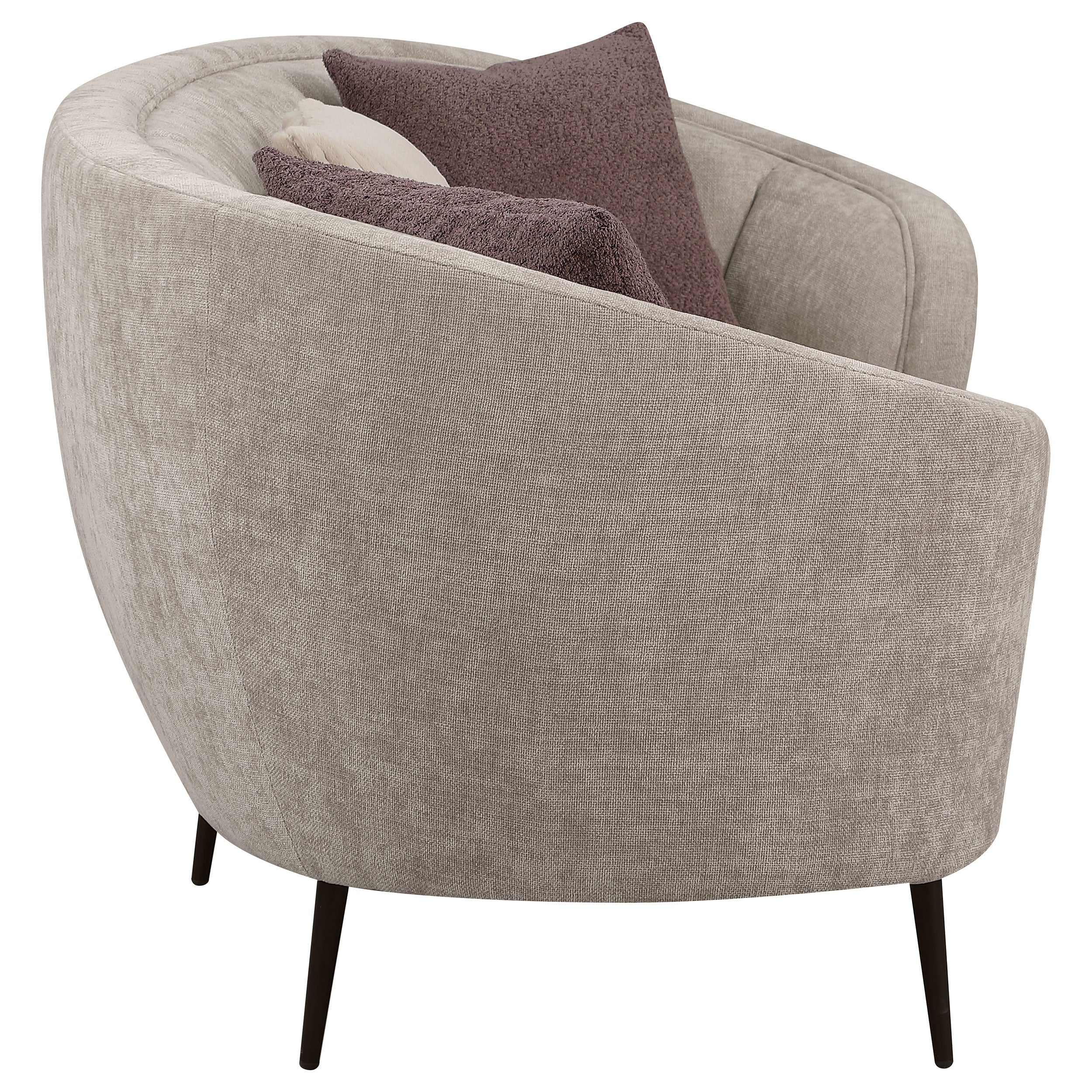 Ellorie Upholstered Channel Back Curved Sofa Beige - Image 9