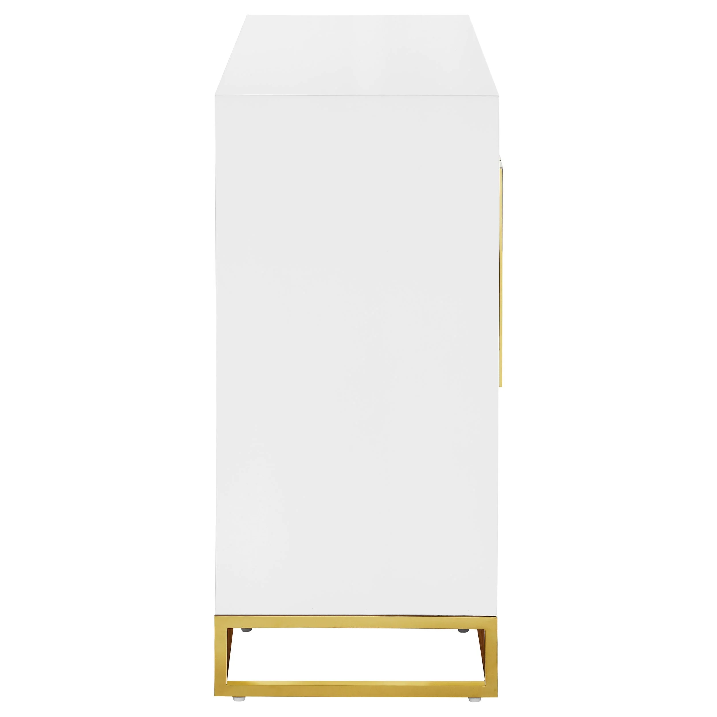 Elsa 2-door Wood Storage Accent Cabinet White and Gold - Image 10