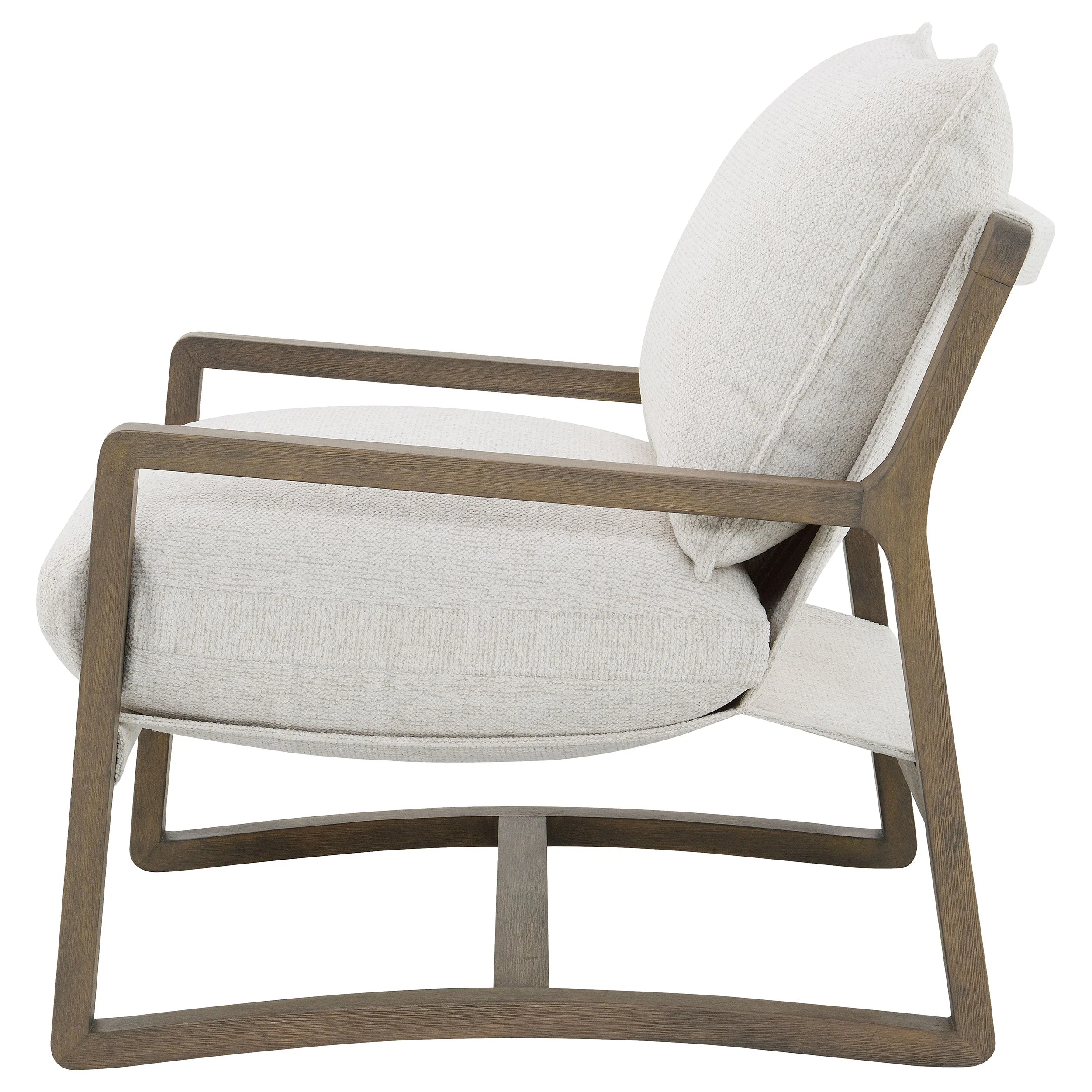 Geneva Boucle Upholstered Wood Arm Accent Chair Sand - Image 6