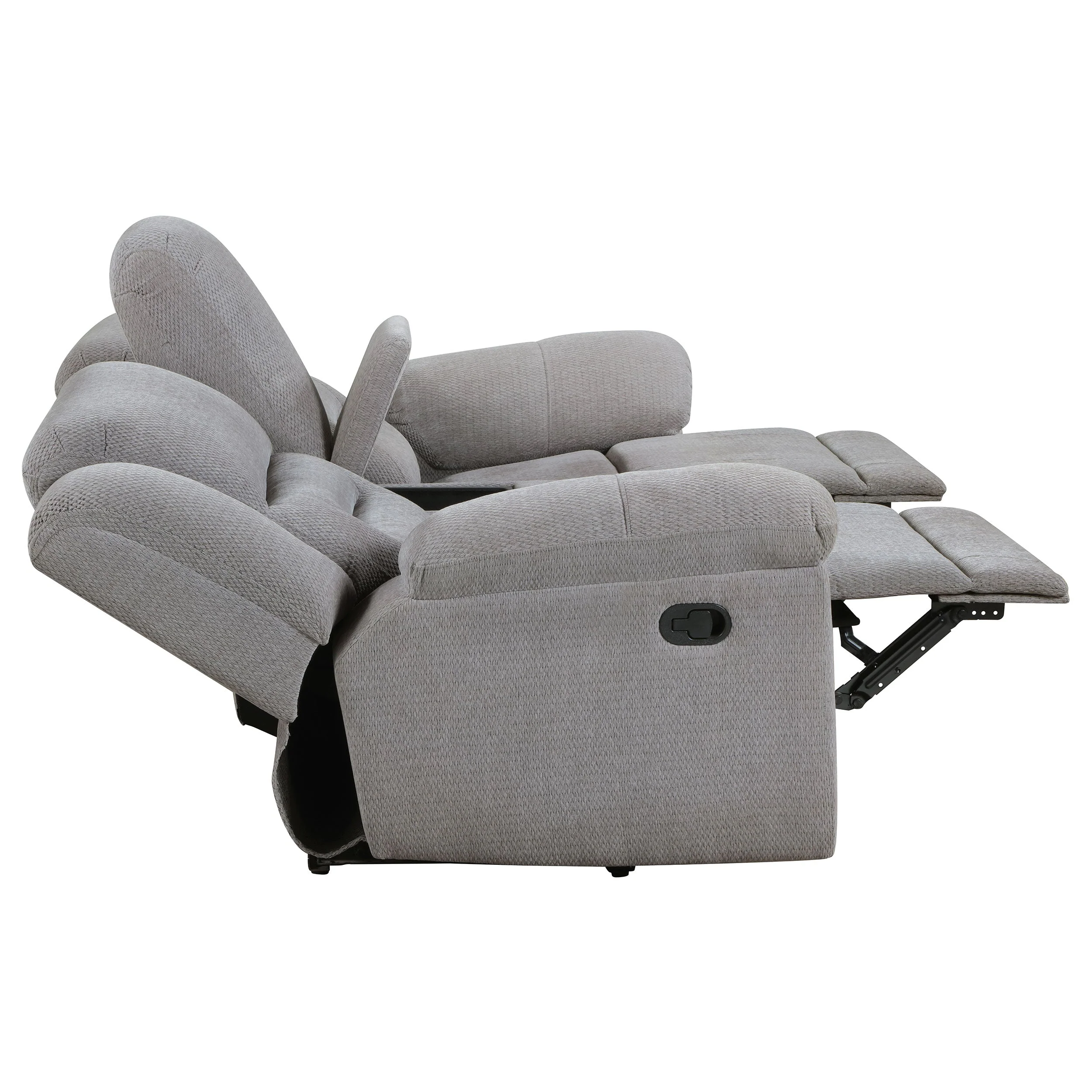 Gilson Chenille Upholstered Reclining Sofa Set Grey - Image 20