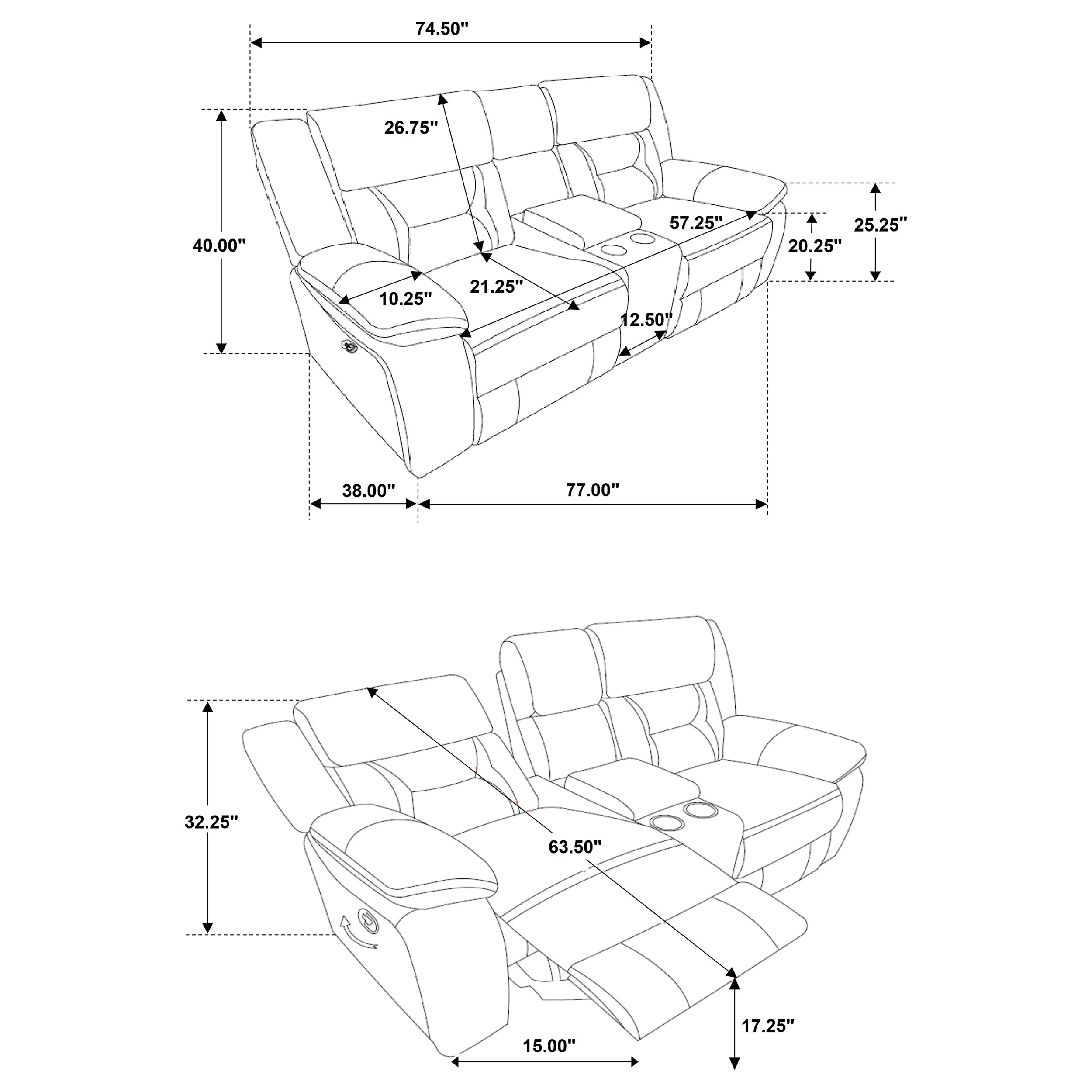 Greer Upholstered Motion Reclining Loveseat - Image 20