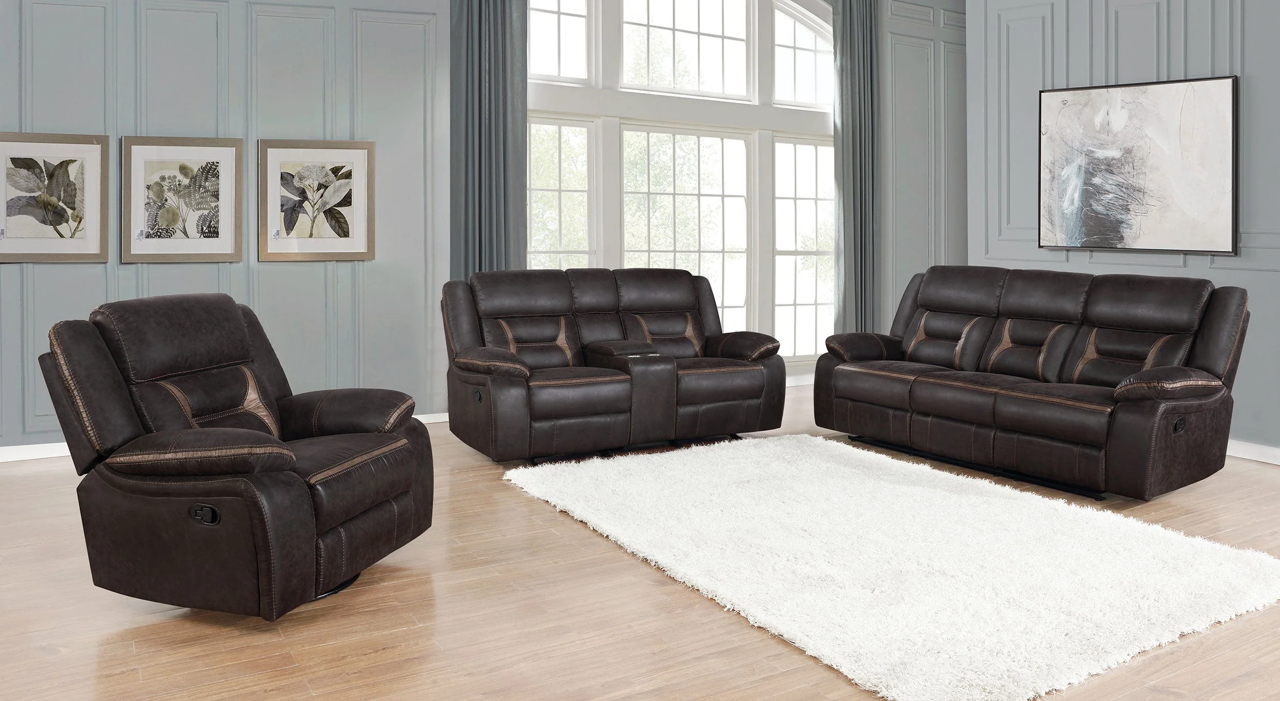 Greer Upholstered Motion Reclining Loveseat - Image 22
