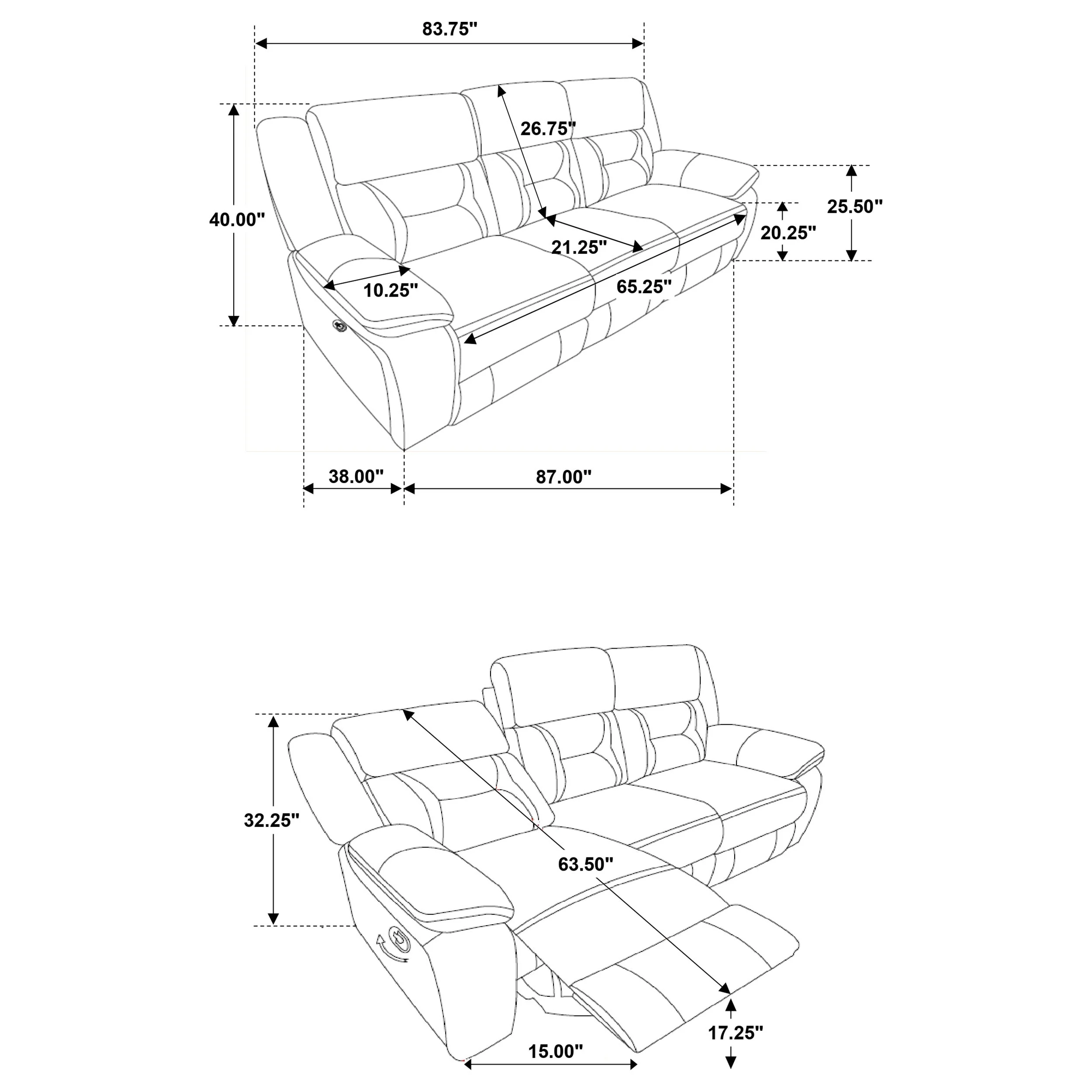 Greer Upholstered Motion Reclining Sofa - Image 15
