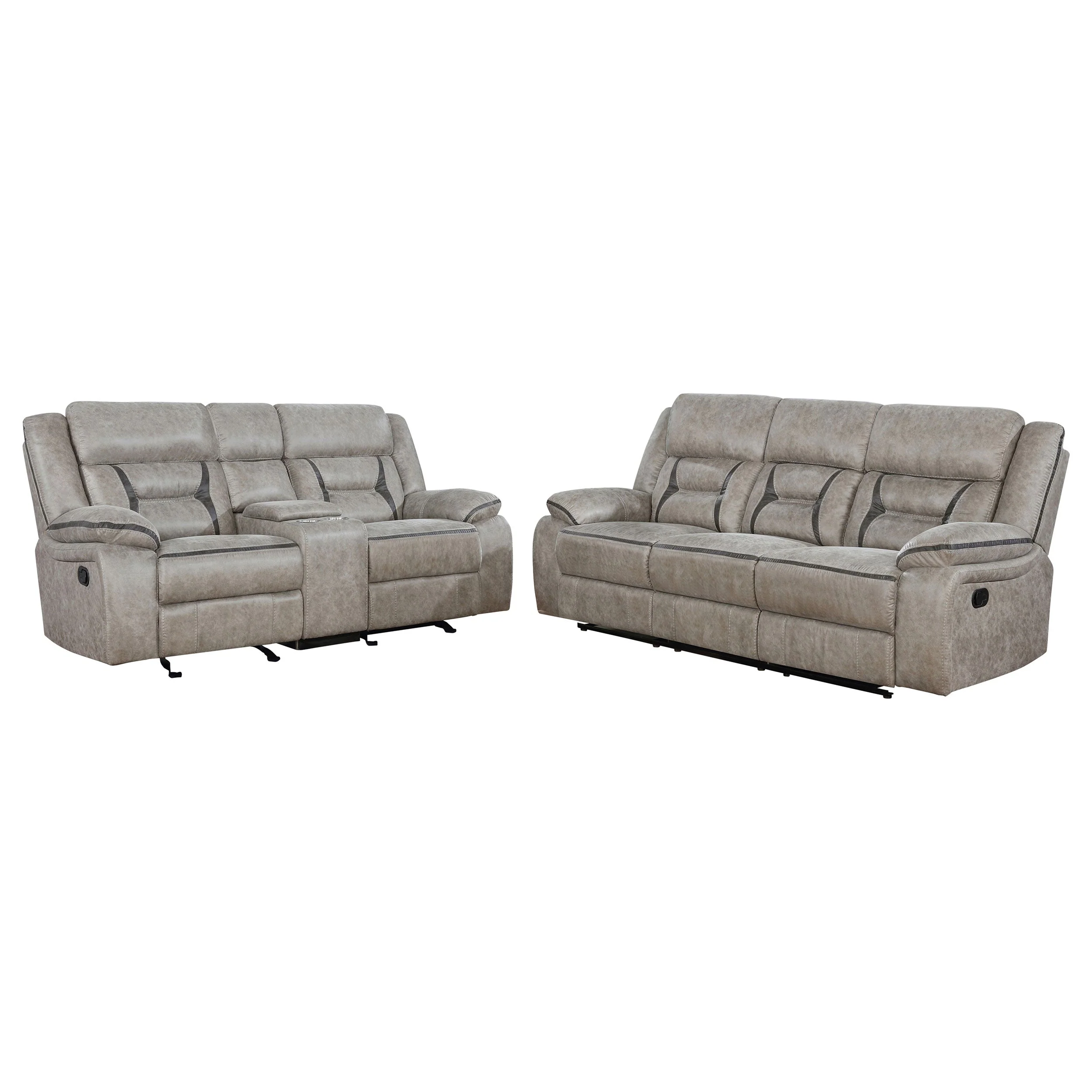 Greer Upholstered Reclining Sofa Set - Image 13