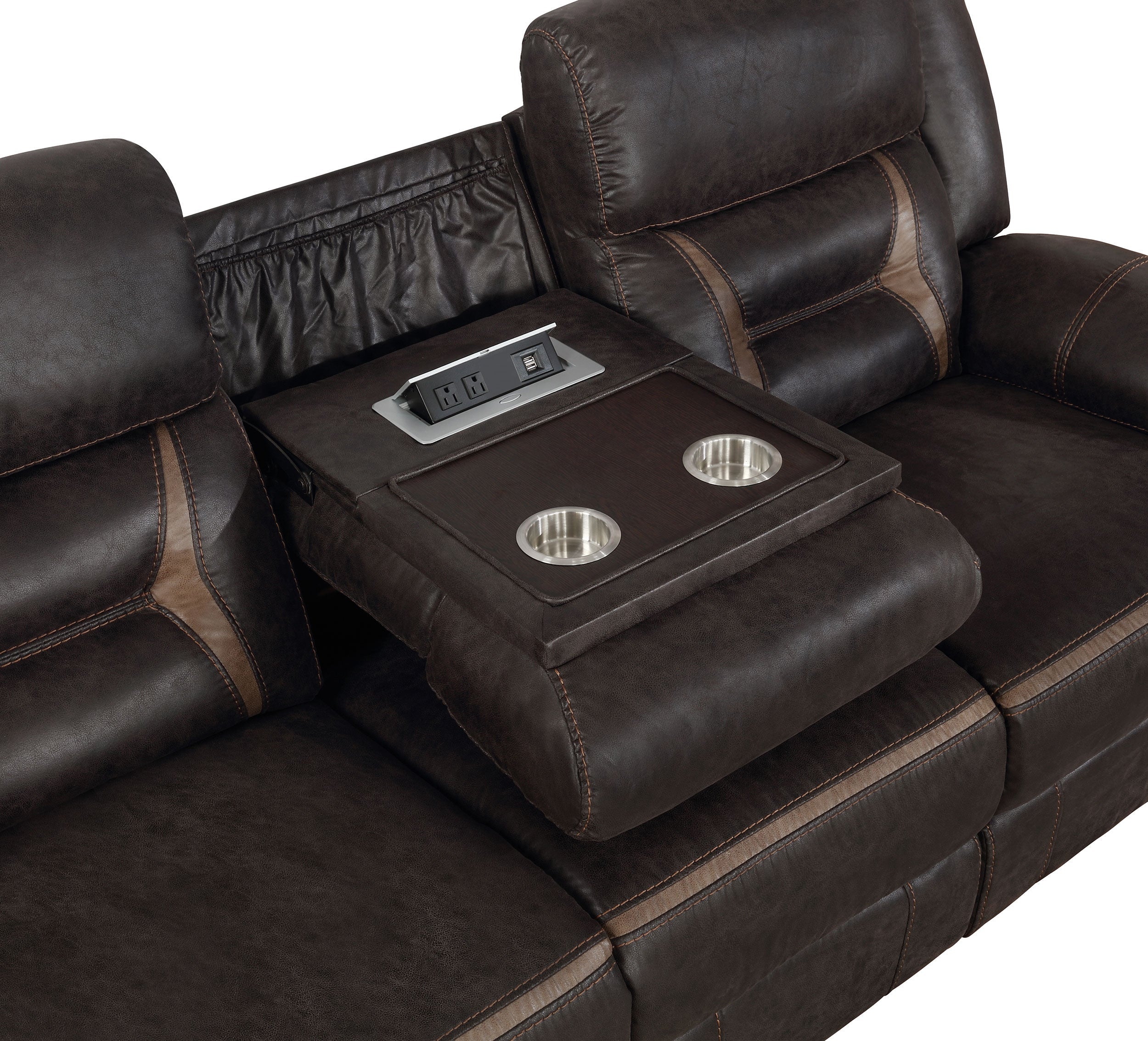 Greer Upholstered Reclining Sofa Set - Image 31