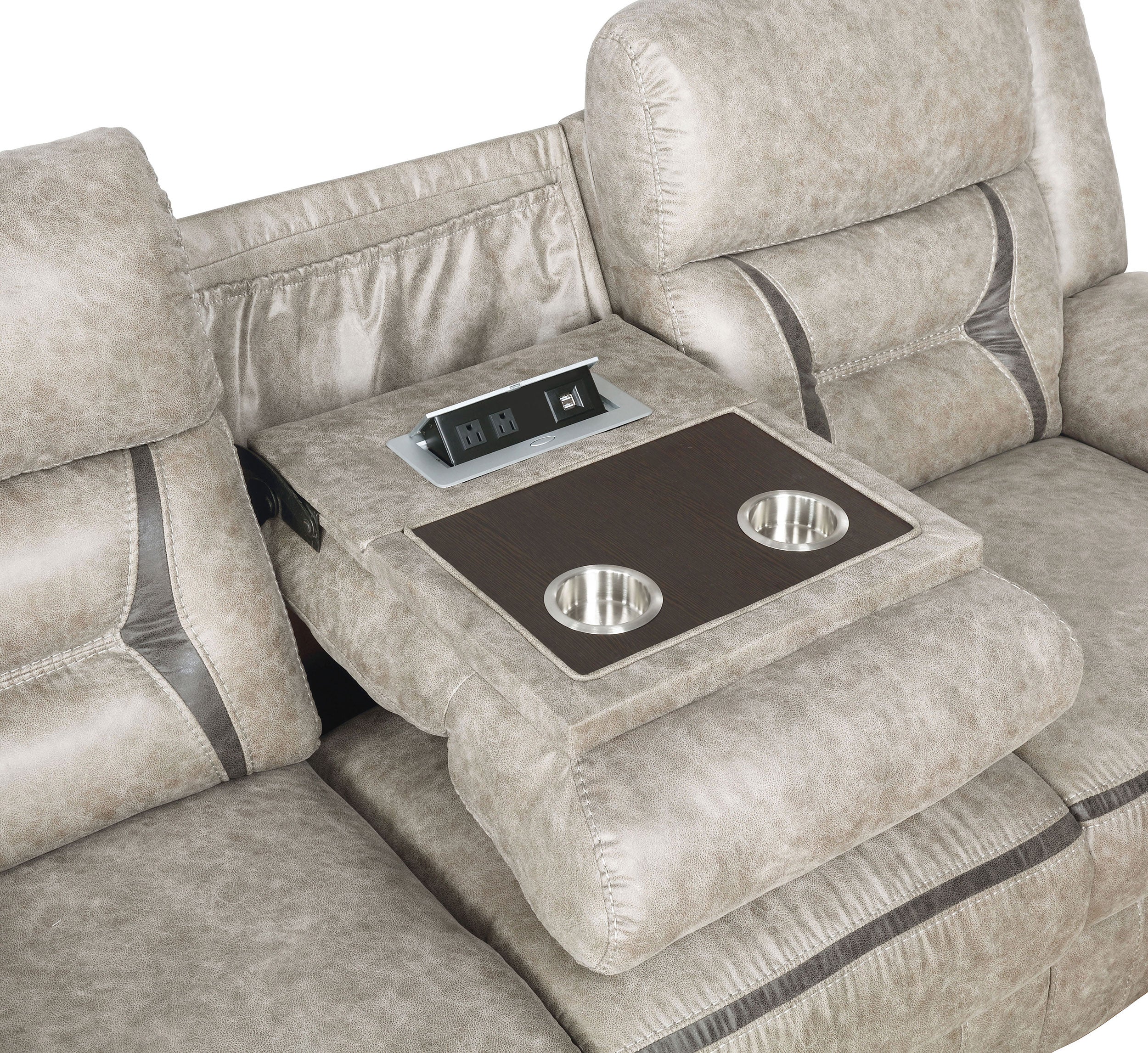 Greer Upholstered Reclining Sofa Set - Image 33