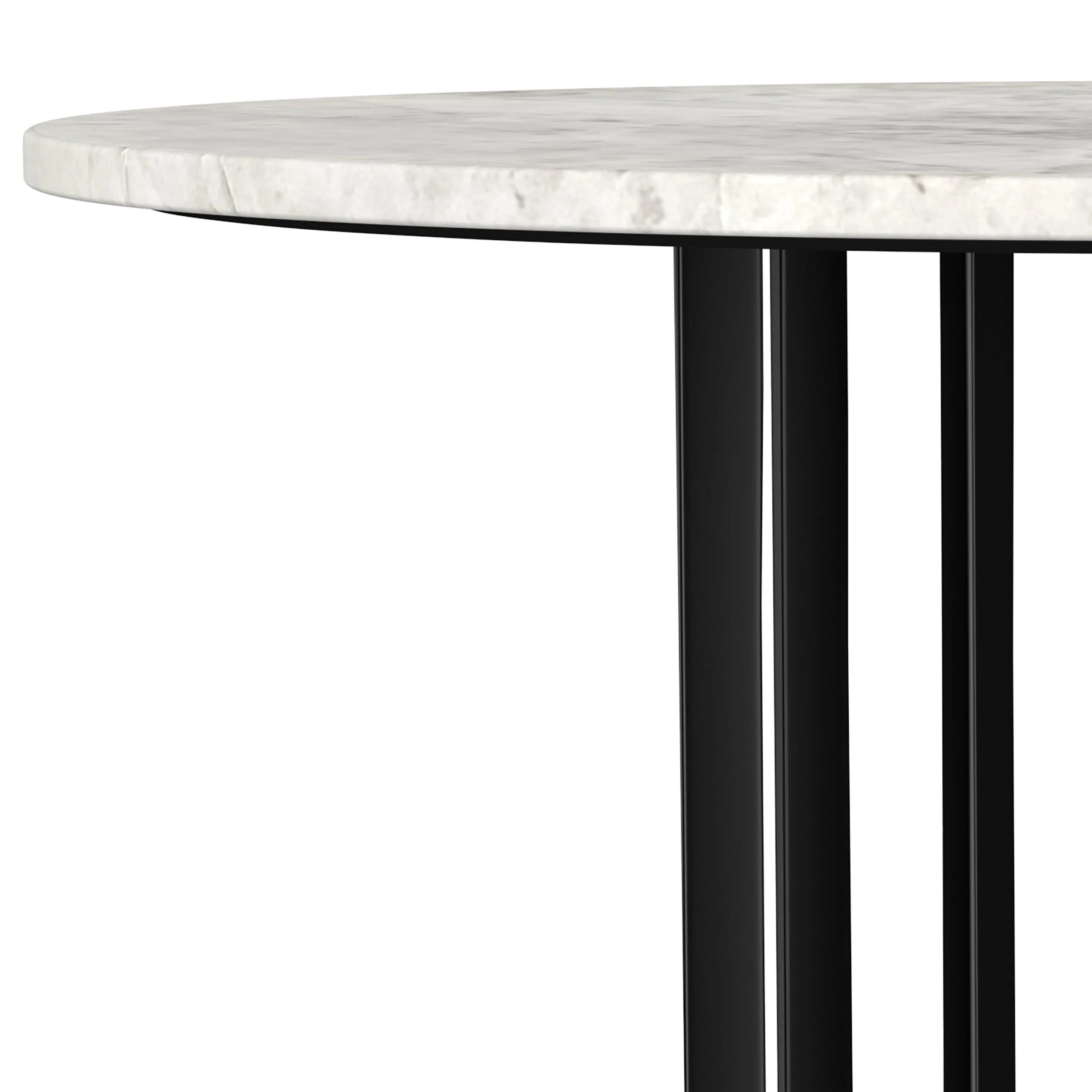 Haven Round Genuine White Marble Top Coffee Table Black - Image 6