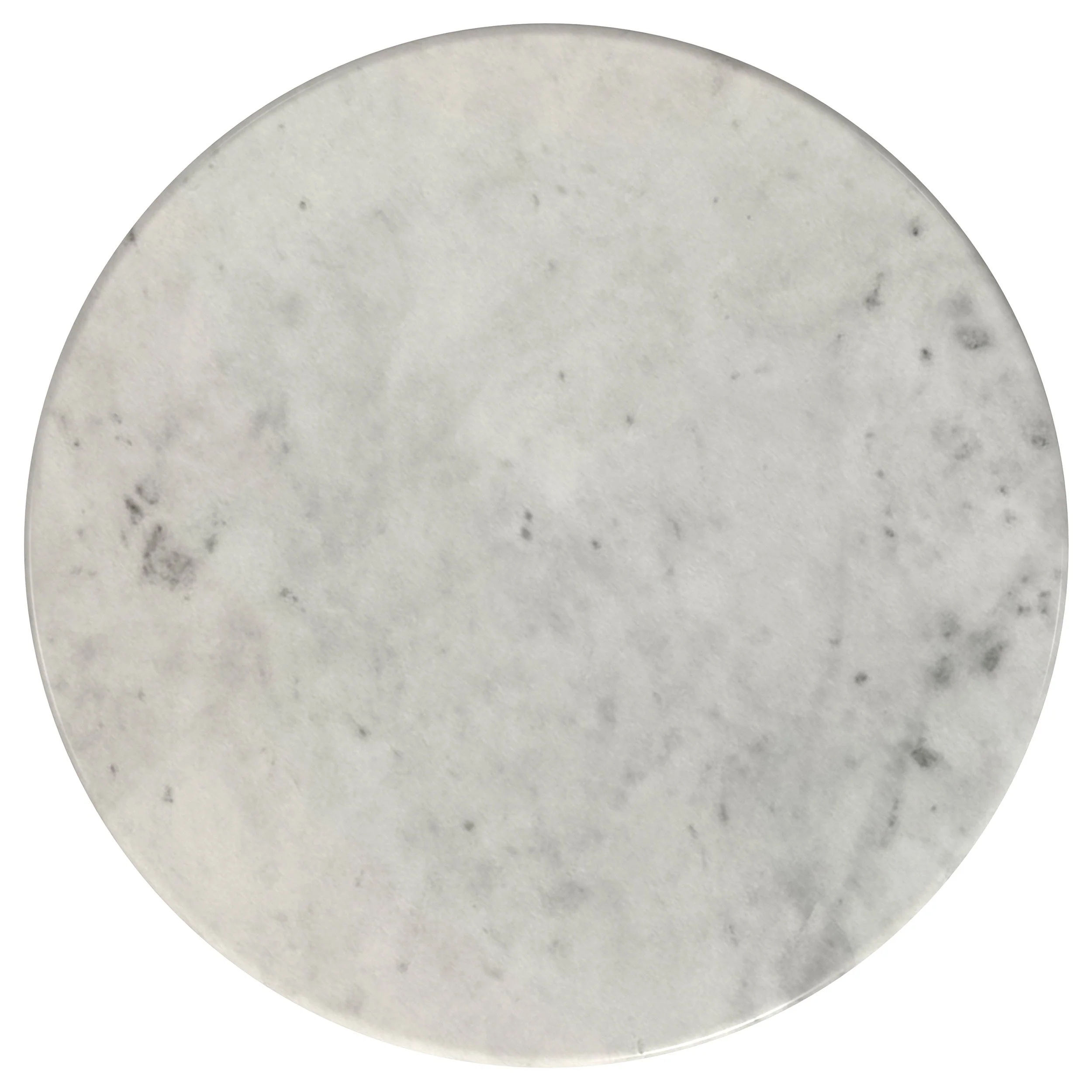Hermas Round Genuine Marble Top Metal End Side Table White - Image 7