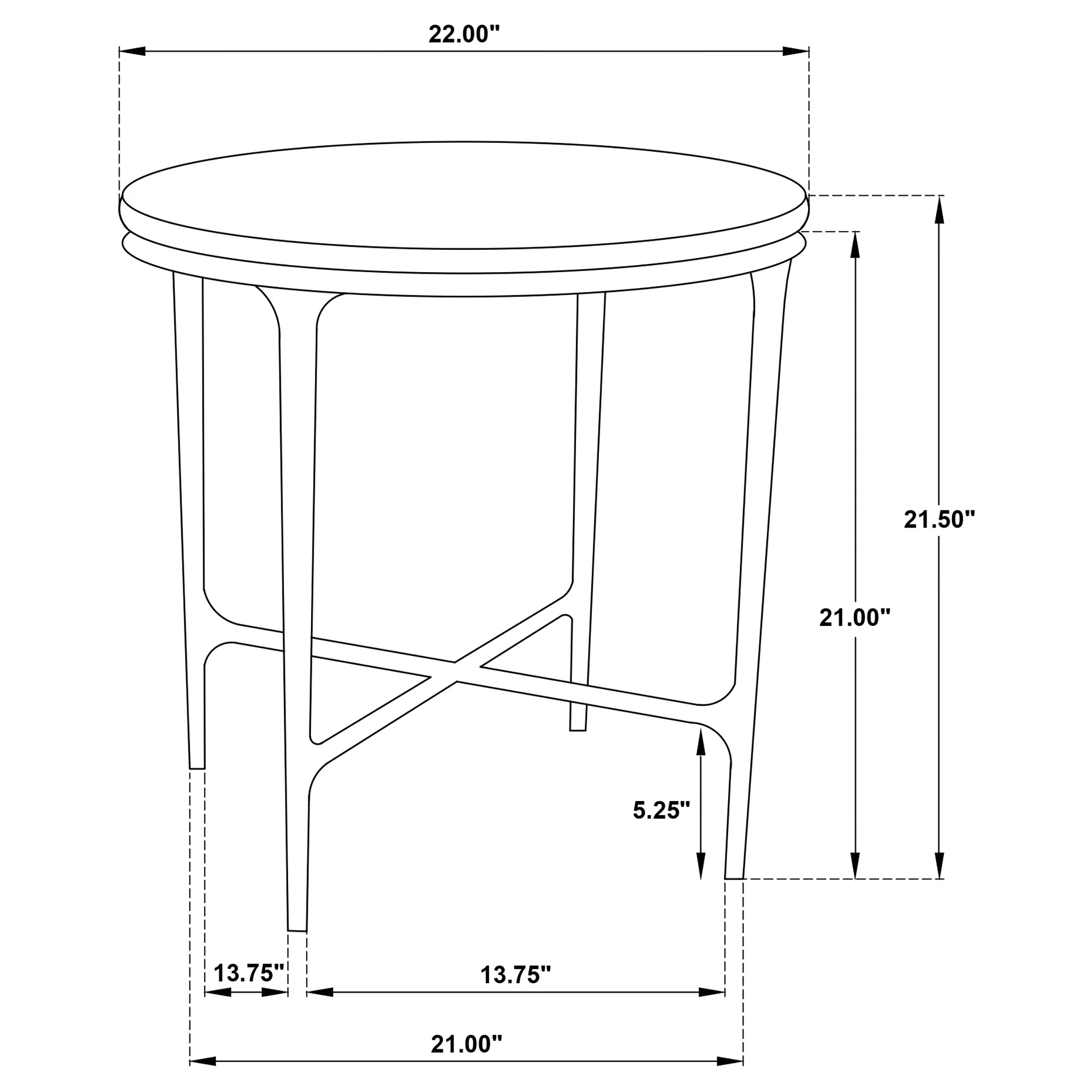 Hermas Round Genuine Marble Top Metal End Side Table White - Image 8
